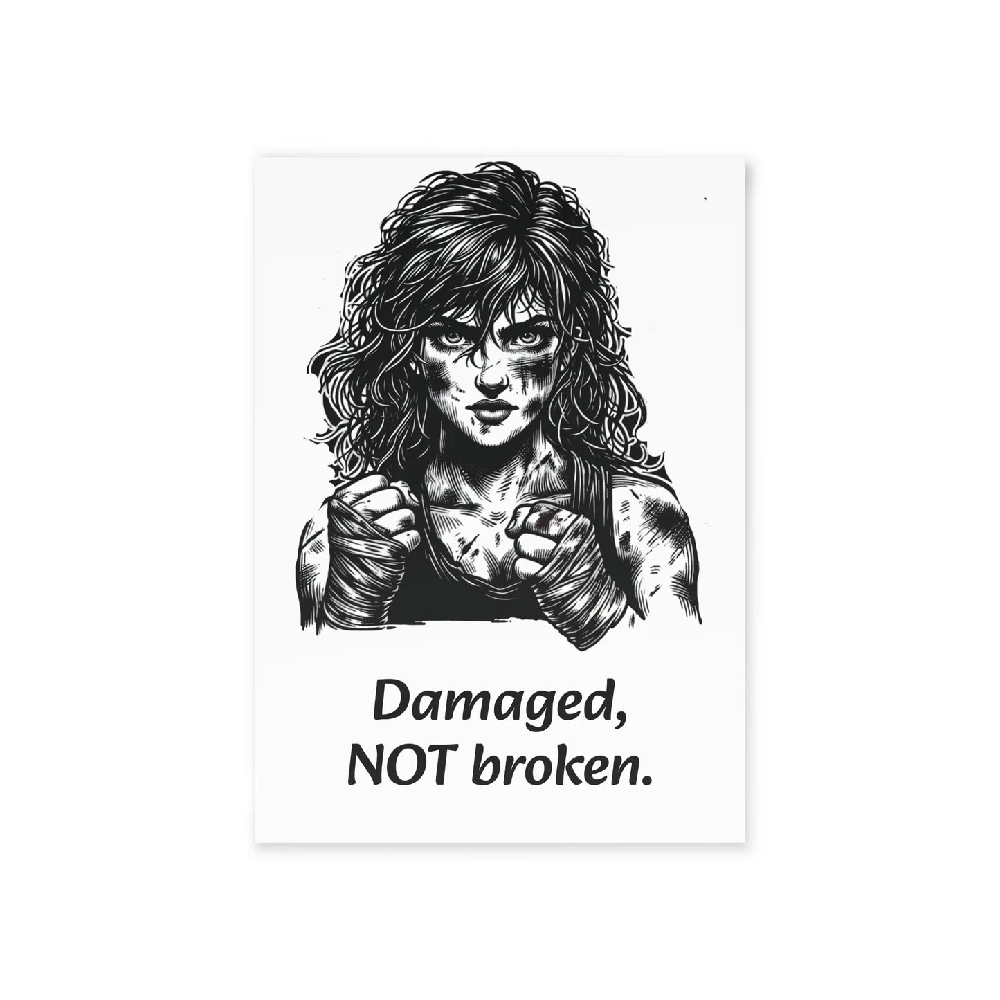 The Dreamer's Bookshop Warrior "Damaged, NOT broken" Art Print Card - The Dreamer's Bookshop.