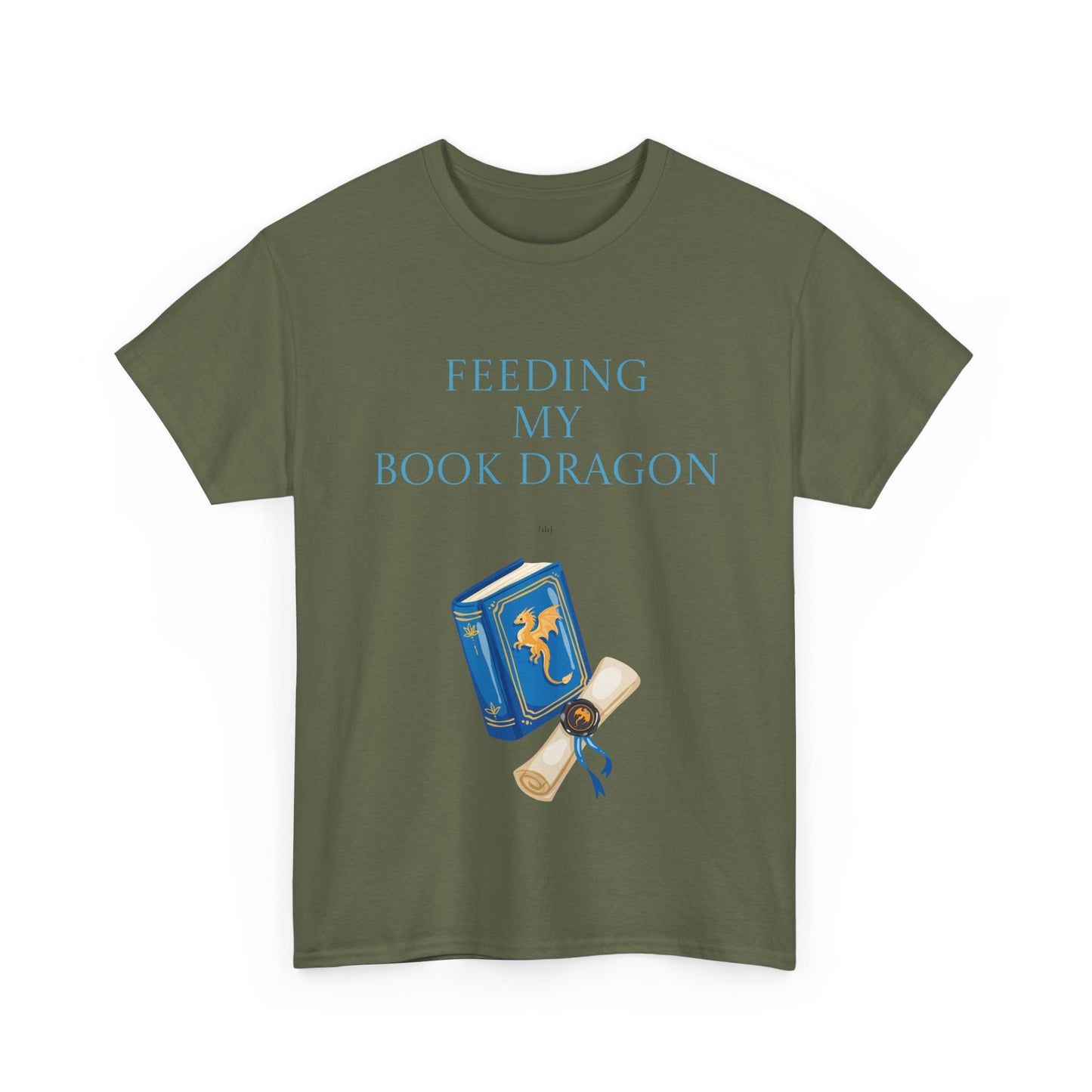 Book Dragon Unisex Heavy Cotton Tee - Creative Writer's Apparel