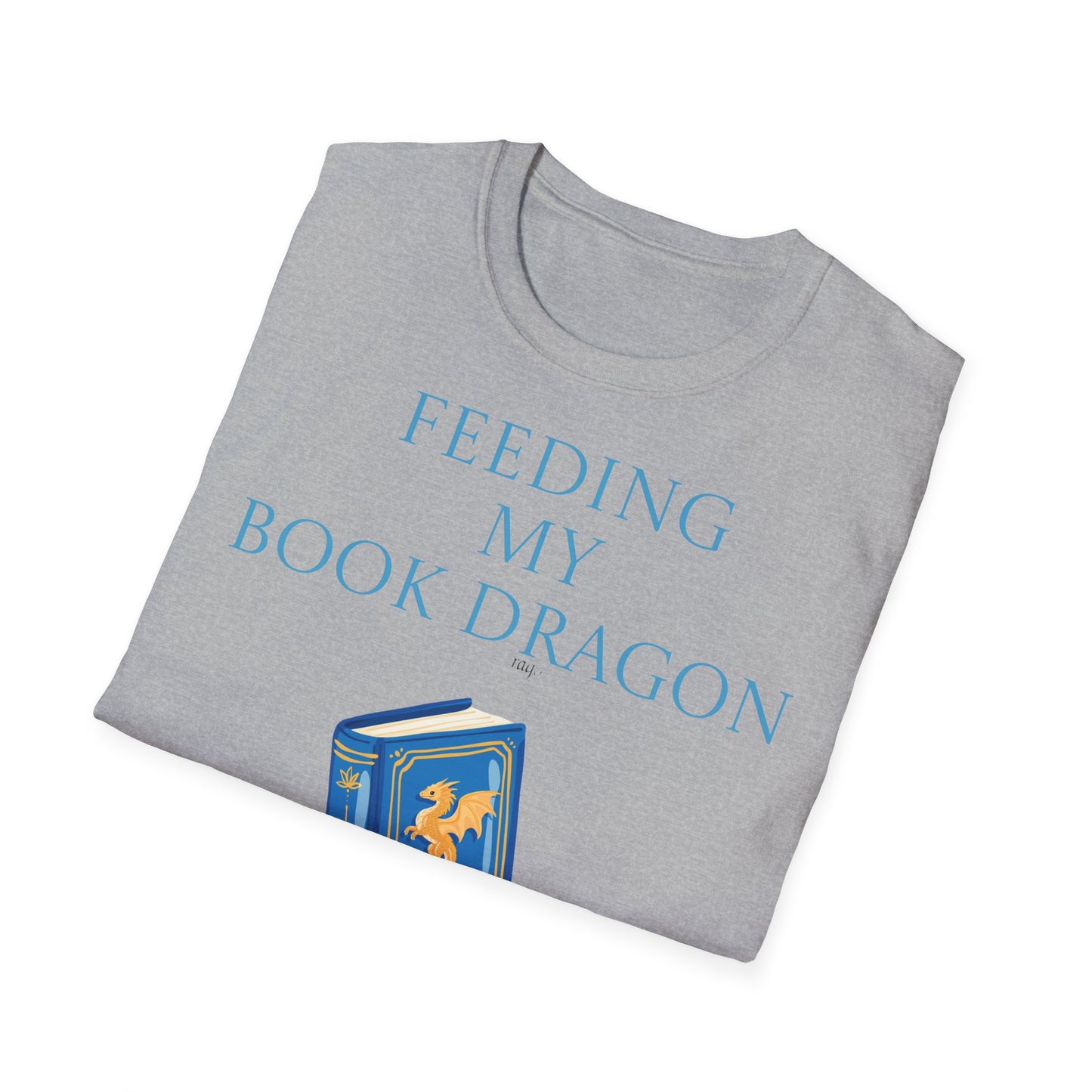 Inspirational Unisex Softstyle T-Shirt - 'Book Dragon' Motivational Design
