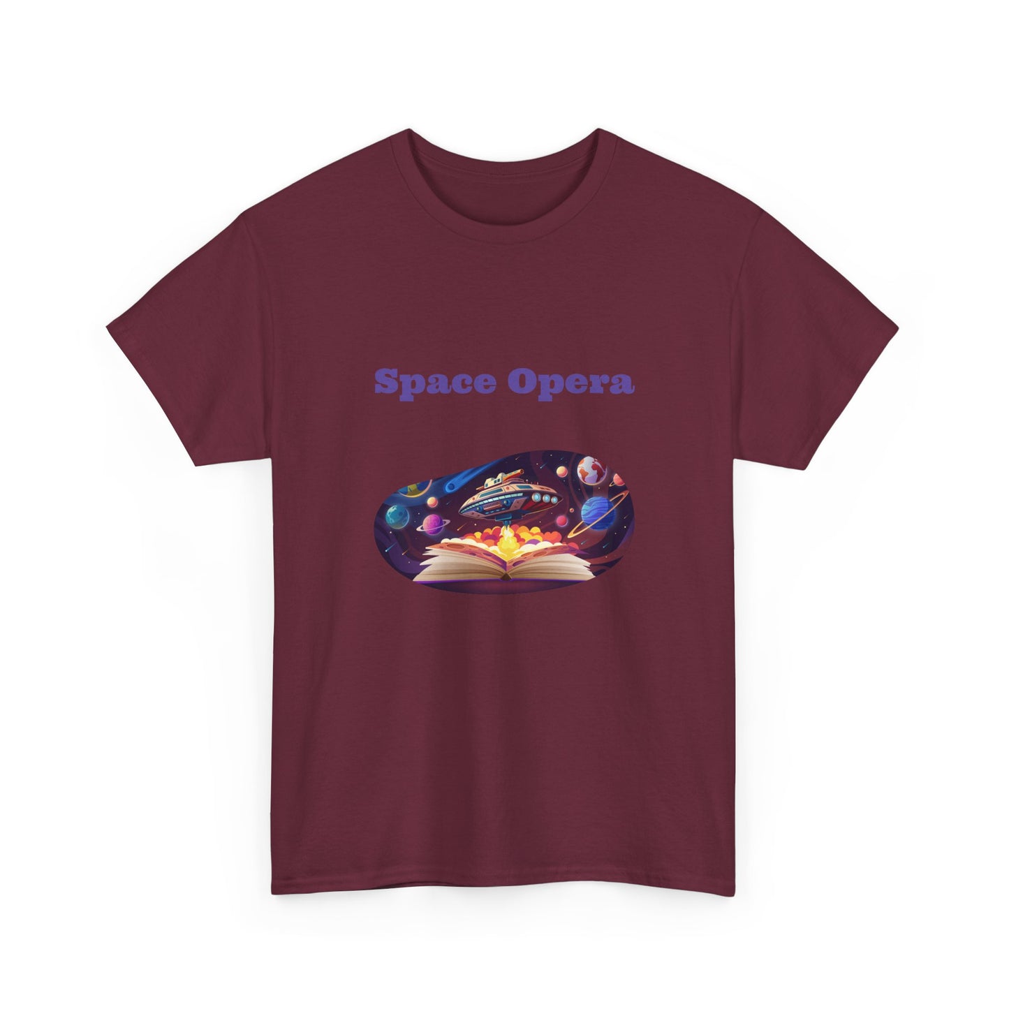Space Opera -  Graphic Tee - Unisex Heavy Cotton T-Shirt Sci-Fi Books