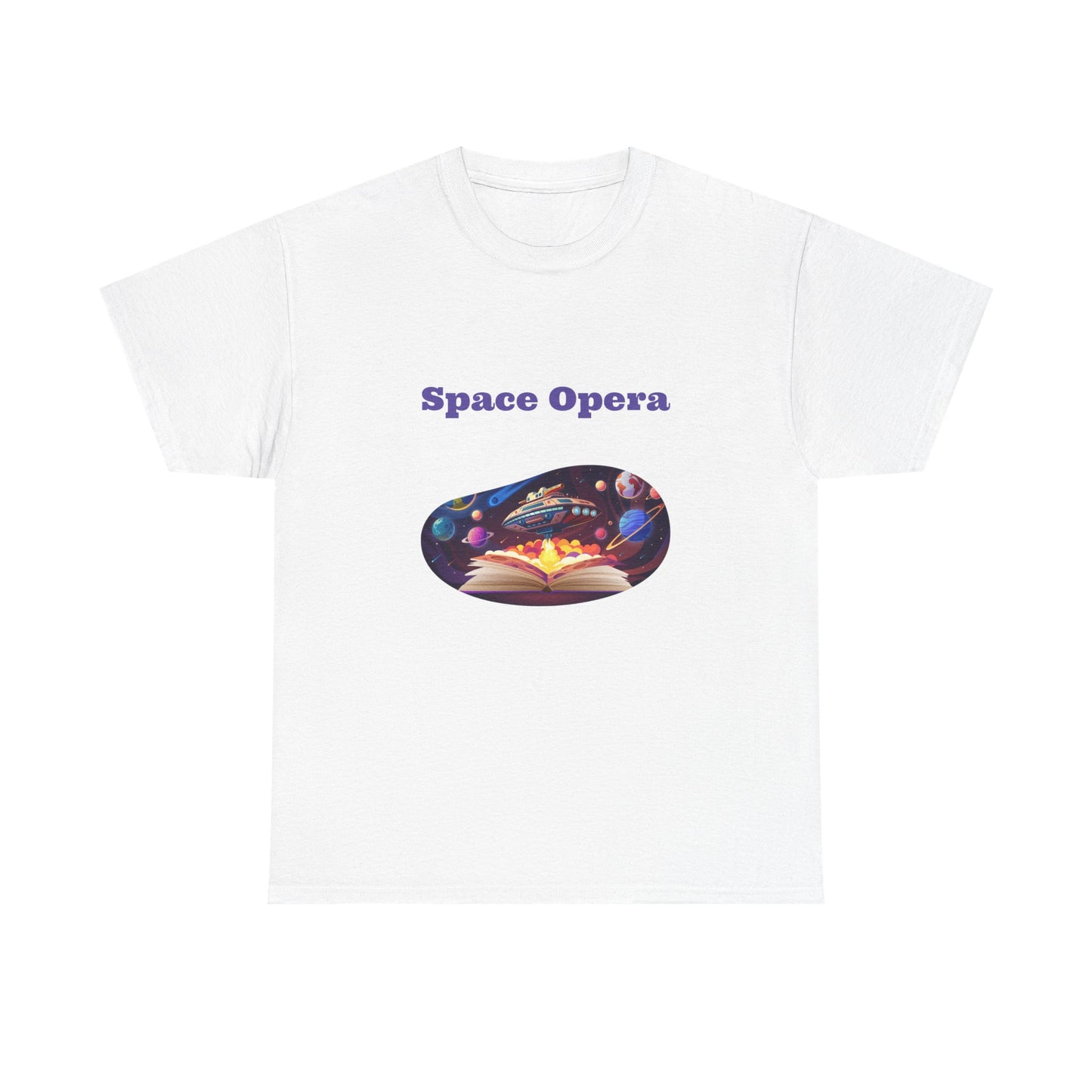 Space Opera -  Graphic Tee - Unisex Heavy Cotton T-Shirt Sci-Fi Books
