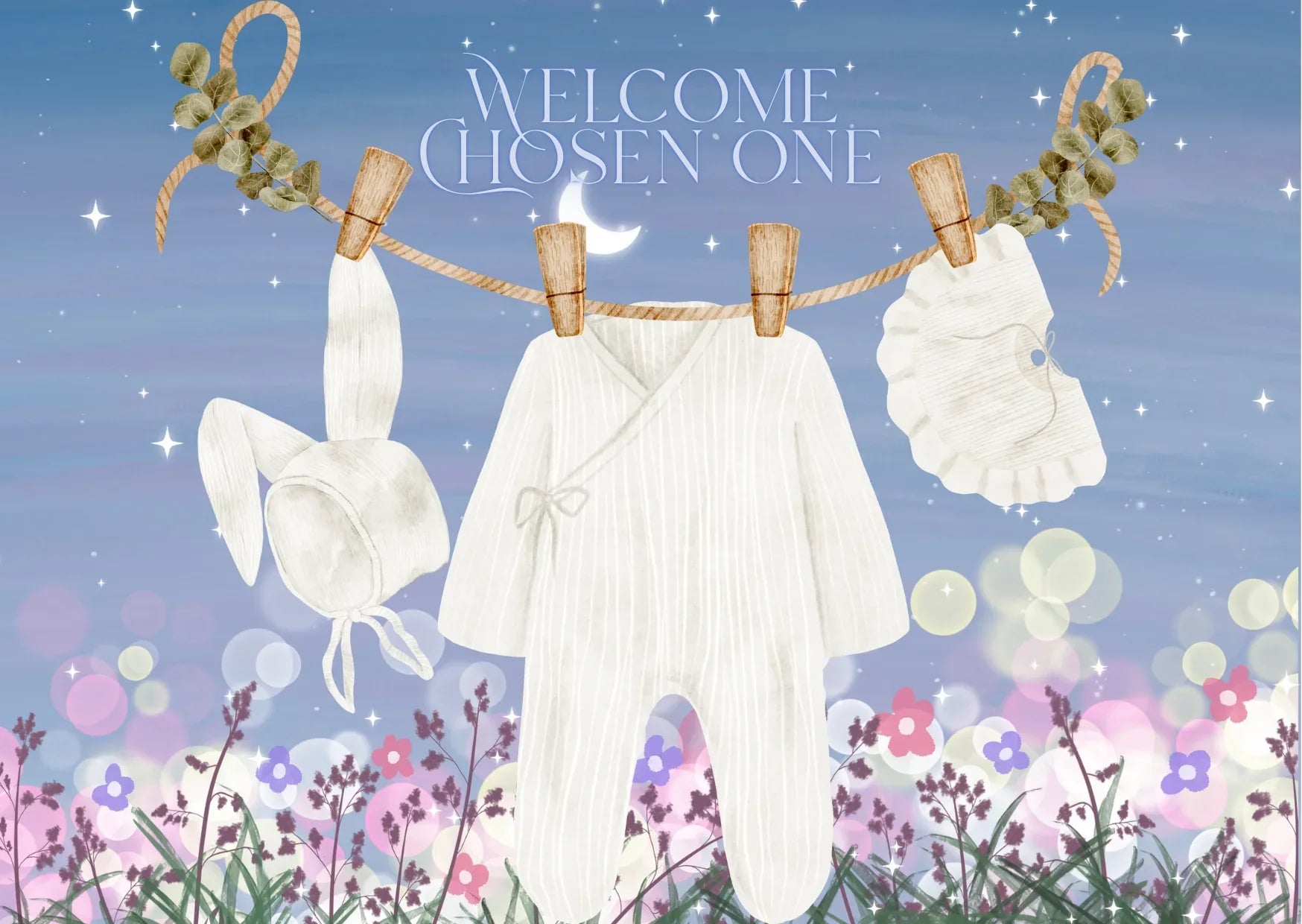 The Dreamer's Bookshop "Chosen One" Welcome Baby Card - The Dreamer's Bookshop.
