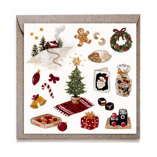 studiosatsch - Vakantie | Kerstkaart Vrolijk Kerstfeest - The Dreamer's Bookshop.