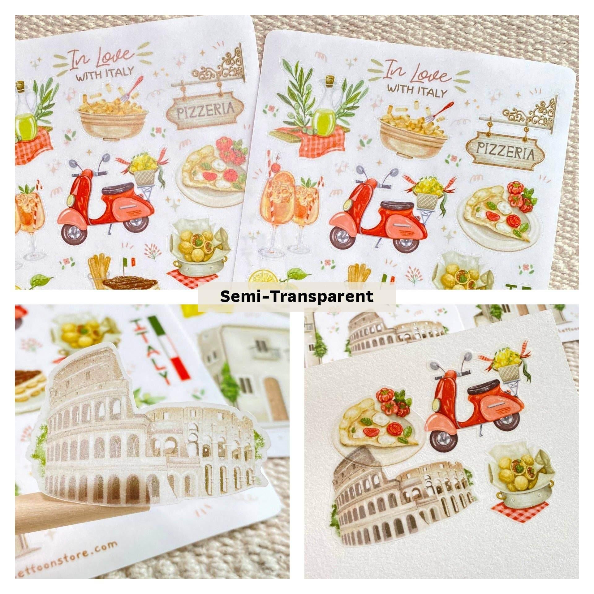 LETTOOn - Stickervel - In Love With Italy - The Dreamer's Bookshop.