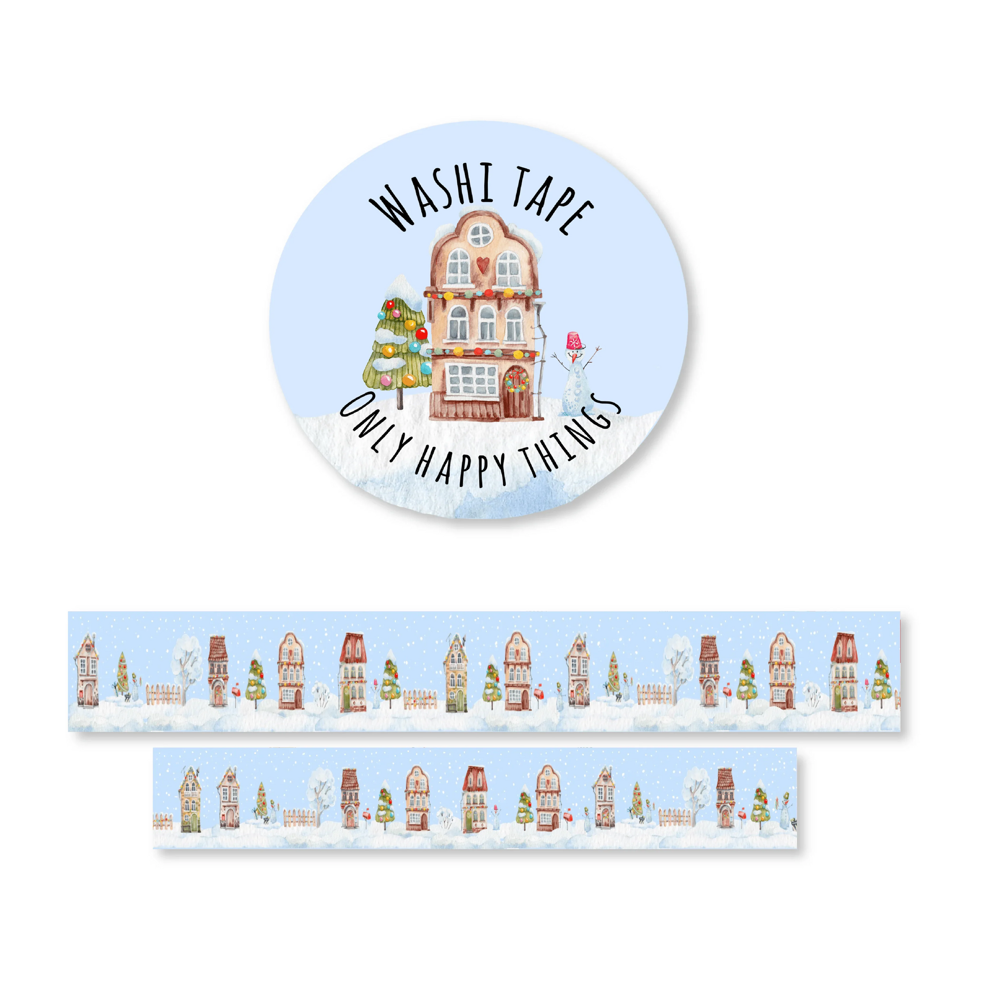 Only Happy Things Stationery - Washitape Winter Wonderland cottage - The Dreamer's Bookshop.