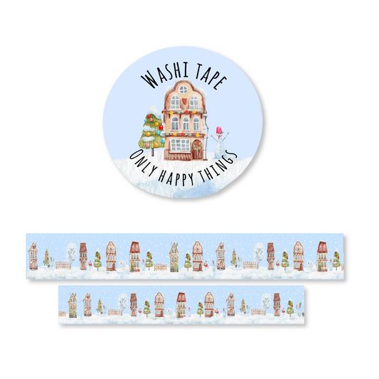 Only Happy Things Stationery - Washitape Winter Wonderland cottage - The Dreamer's Bookshop.