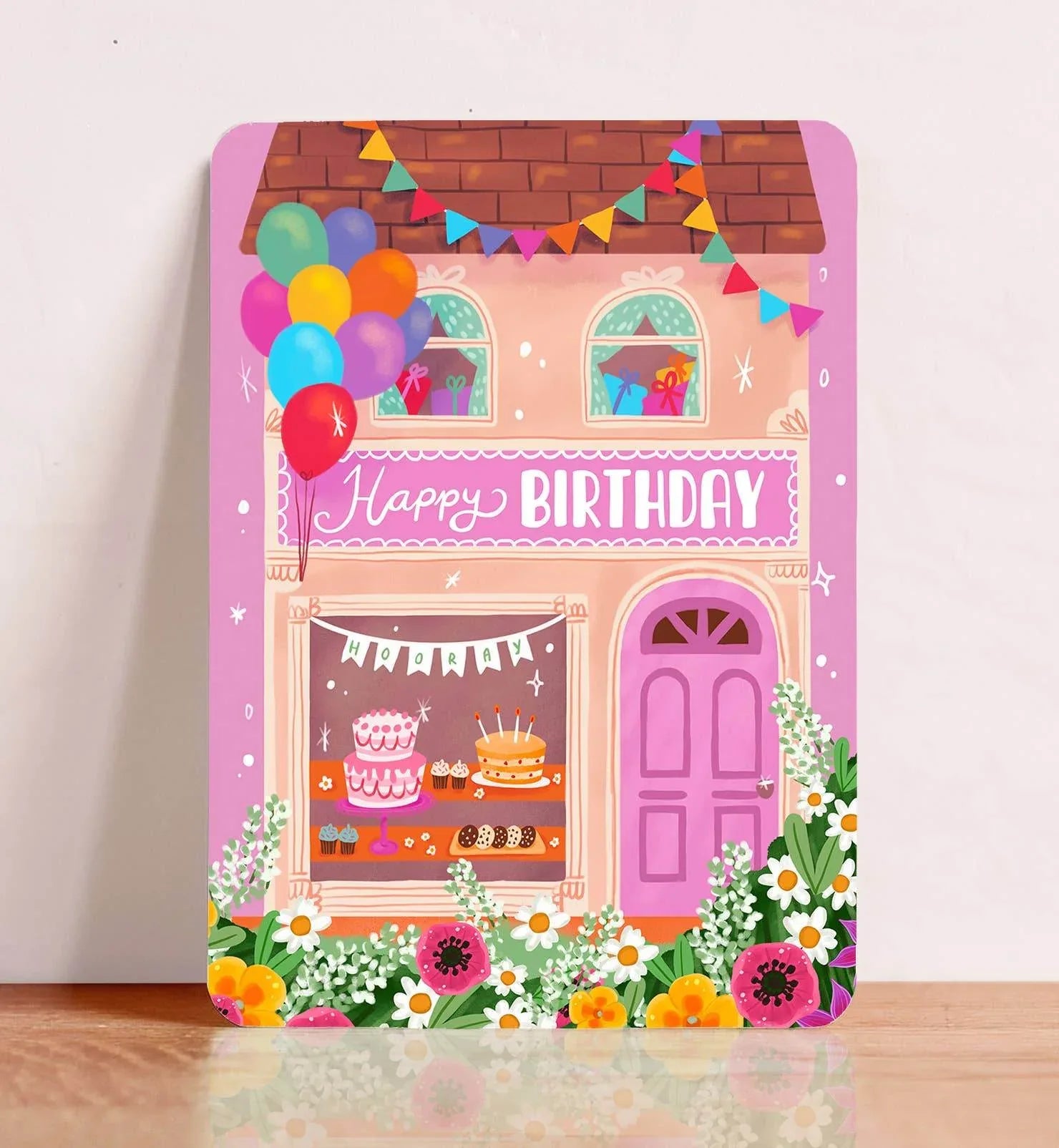 Aniet Illustration - Kaart verjaardag felicitatie winkel kado bloemen kind vrouw - The Dreamer's Bookshop.