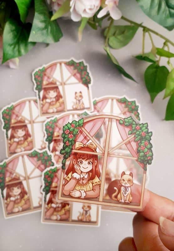 Dreamchaserart - Leuke doorzichtige vinyl (transparant) Dreamy raamsticker - The Dreamer's Bookshop.