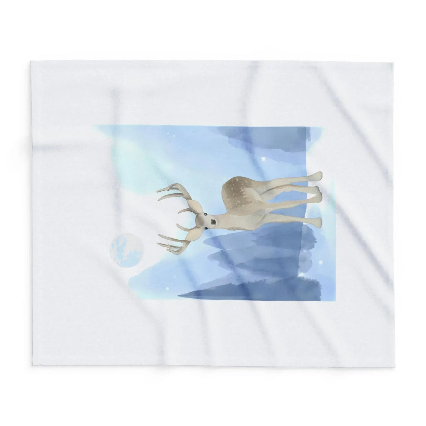 Cozy Arctic Fleece Blanket - Winter Deer Design - The Dreamer's Bookshop.