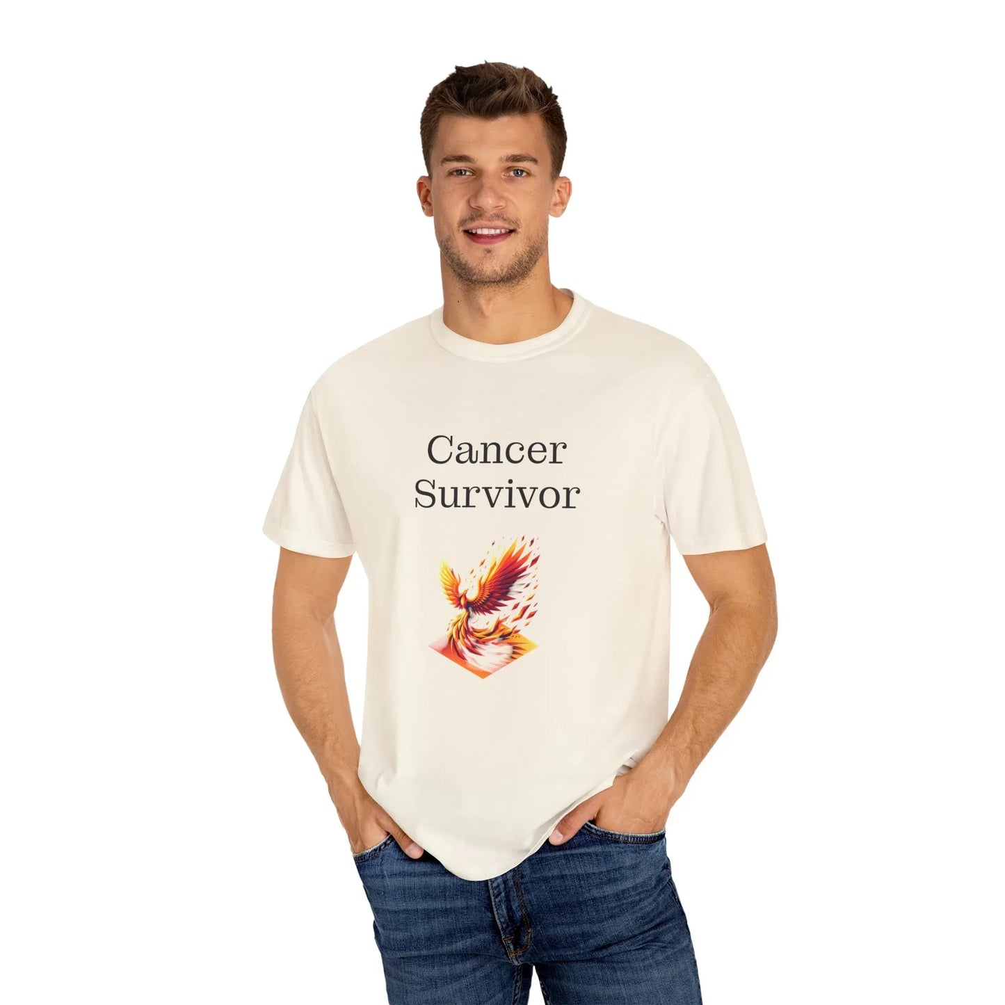 Cancer Survivor Unisex Garment-Dyed T-shirt - Inspirational Motivational Tee - The Dreamer's Bookshop.