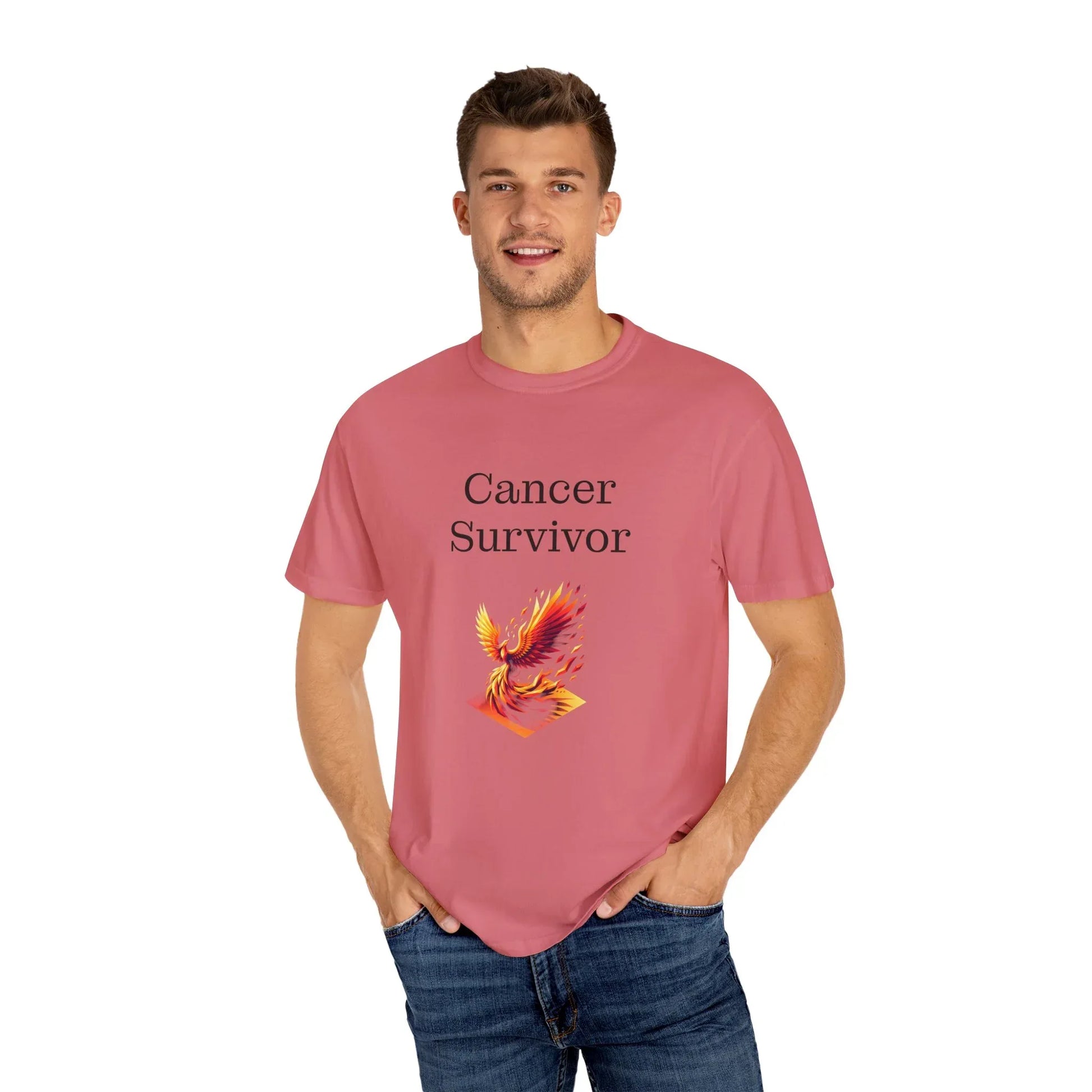 Cancer Survivor Unisex Garment-Dyed T-shirt - Inspirational Motivational Tee - The Dreamer's Bookshop.