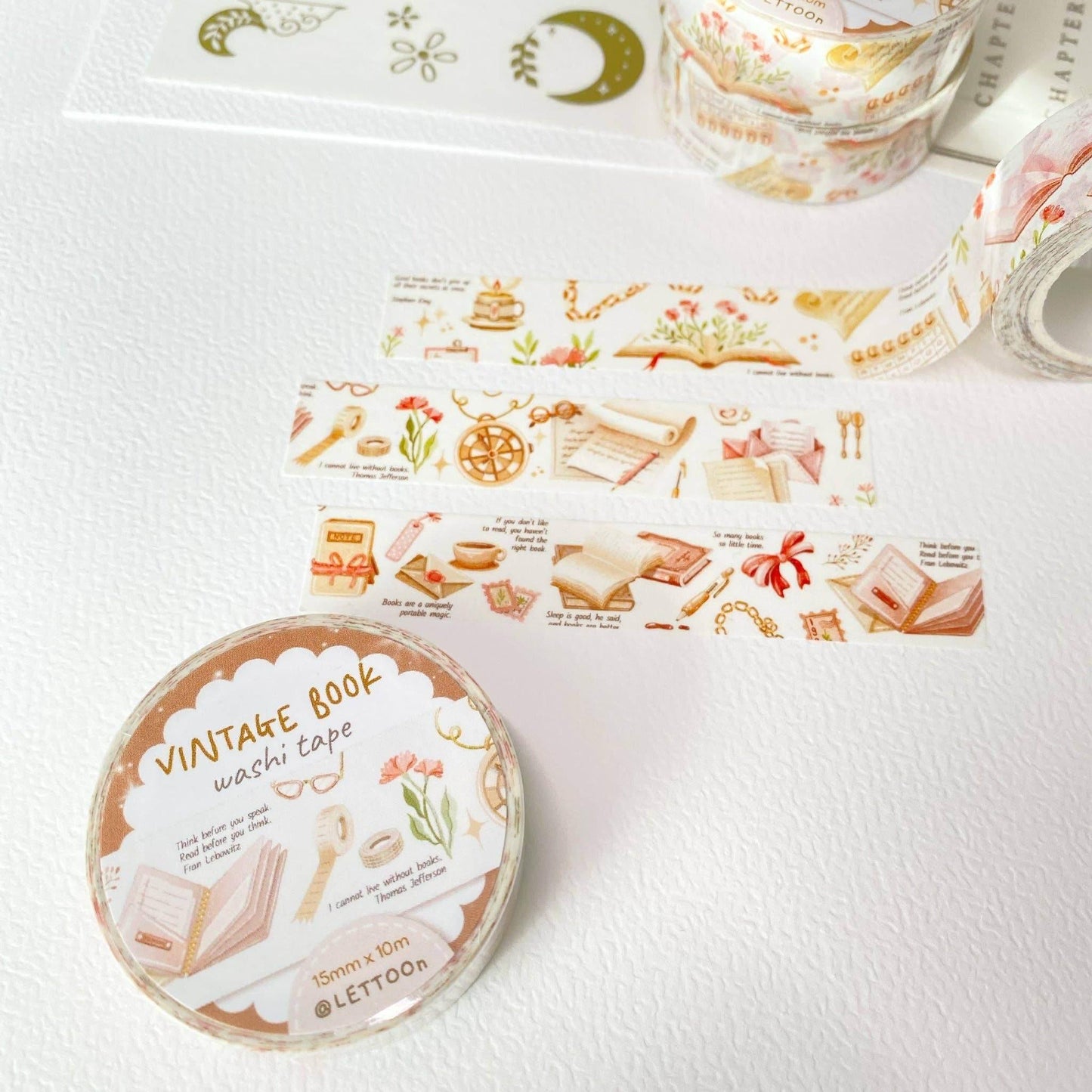 LETTOOn - Washi Tape - Vintage boek - The Dreamer's Bookshop.