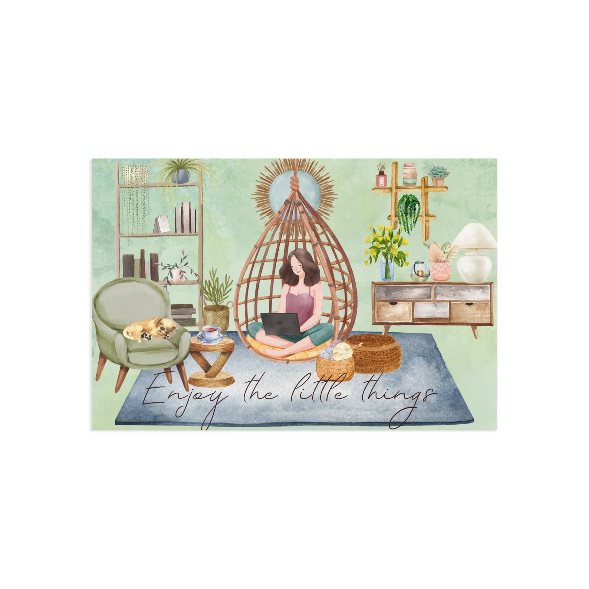 The Dreamer's Bookshop "Cozy at Home" Enjoy the Little Things Card - The Dreamer's Bookshop.