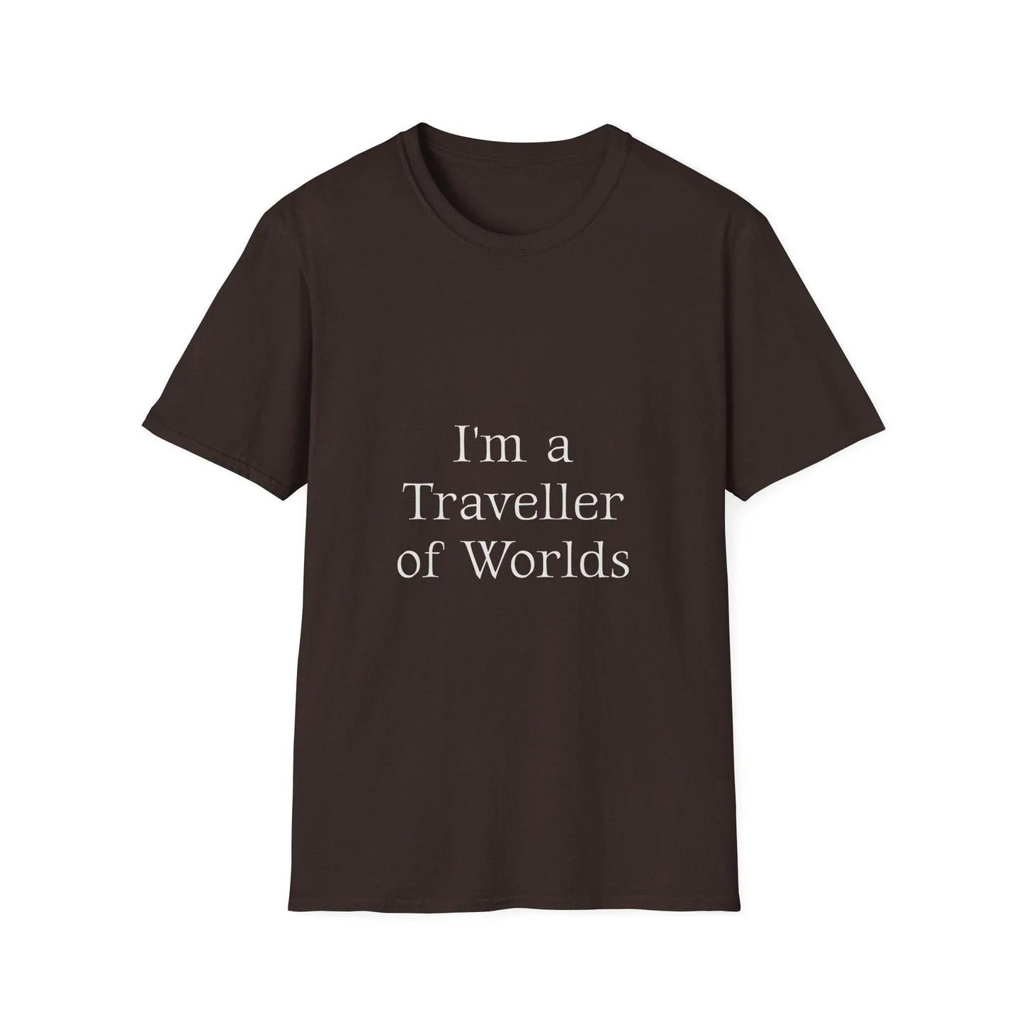 Unisex Softstyle T-Shirt - 'I'm a Traveller of Worlds' & 'Books Take Me Places Far & Beyond' - The Dreamer's Bookshop.