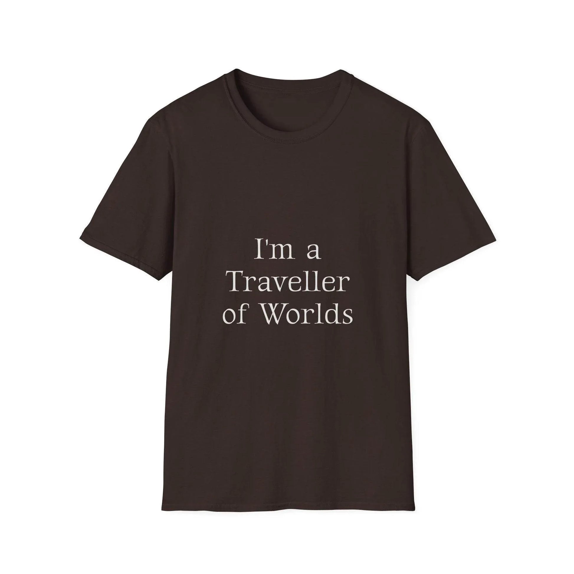 Unisex Softstyle T-Shirt - 'I'm a Traveller of Worlds' & 'Books Take Me Places Far & Beyond' - The Dreamer's Bookshop.