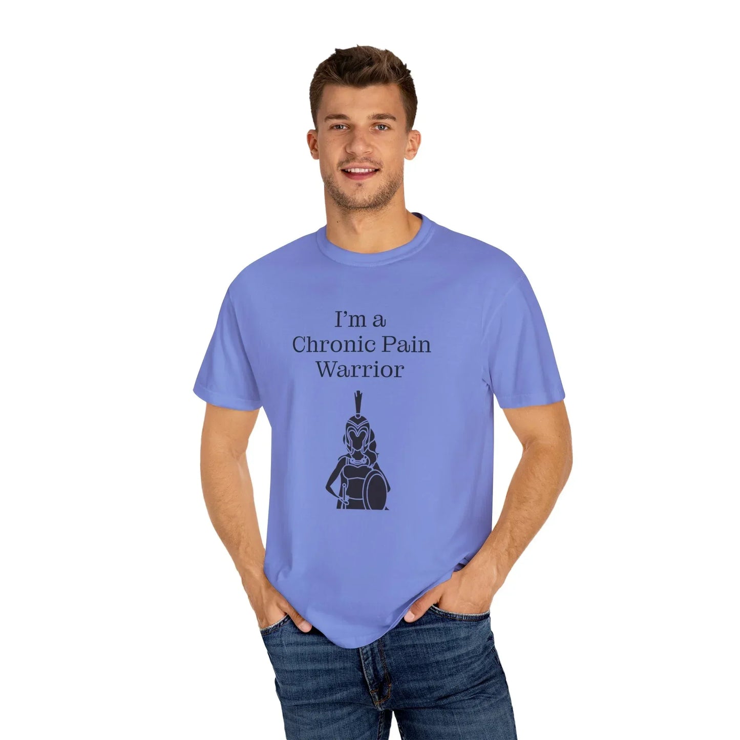 Chronic Pain Warrior Unisex Garment-Dyed T-shirt - Inspirational Motivational Tee - The Dreamer's Bookshop.