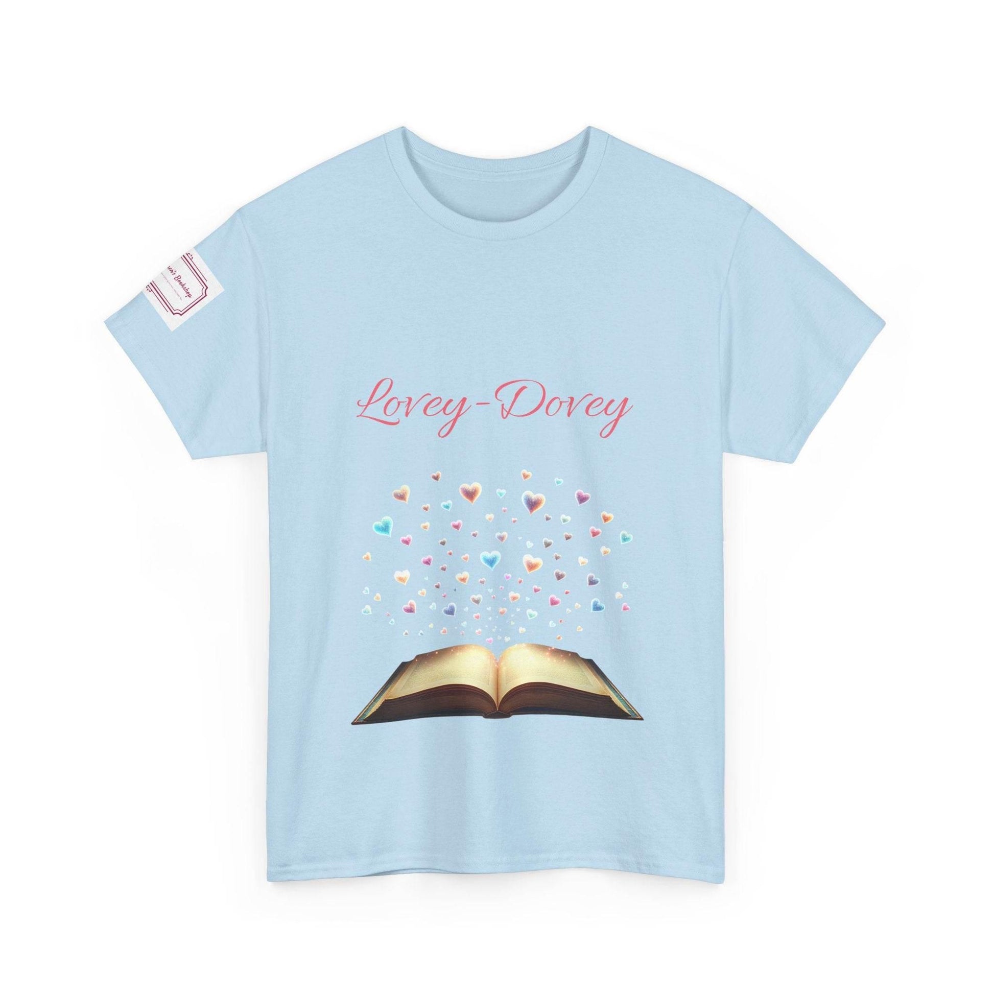 Lovey-Dovey - Unisex Heavy Cotton Tee - Sweet Romance - The Dreamer's Bookshop.
