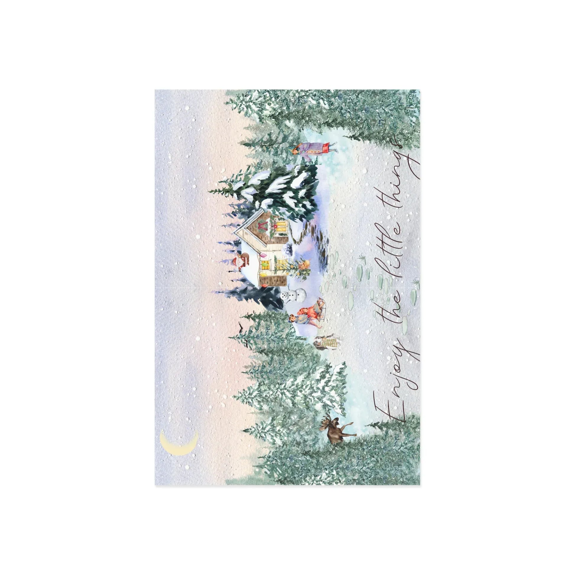 The Dreamer's Bookshop "Winter Cottage" Enjoy the Little Things Card - The Dreamer's Bookshop.