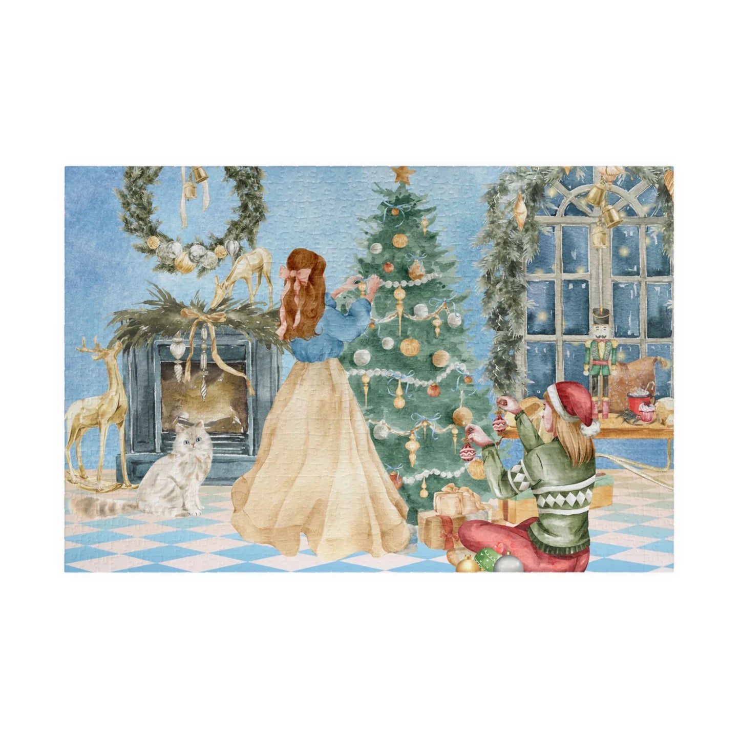 Christmas Morning Family Puzzle — Holiday Scene Jigsaw (110/252/520/1014 pcs) - The Dreamer's Bookshop.