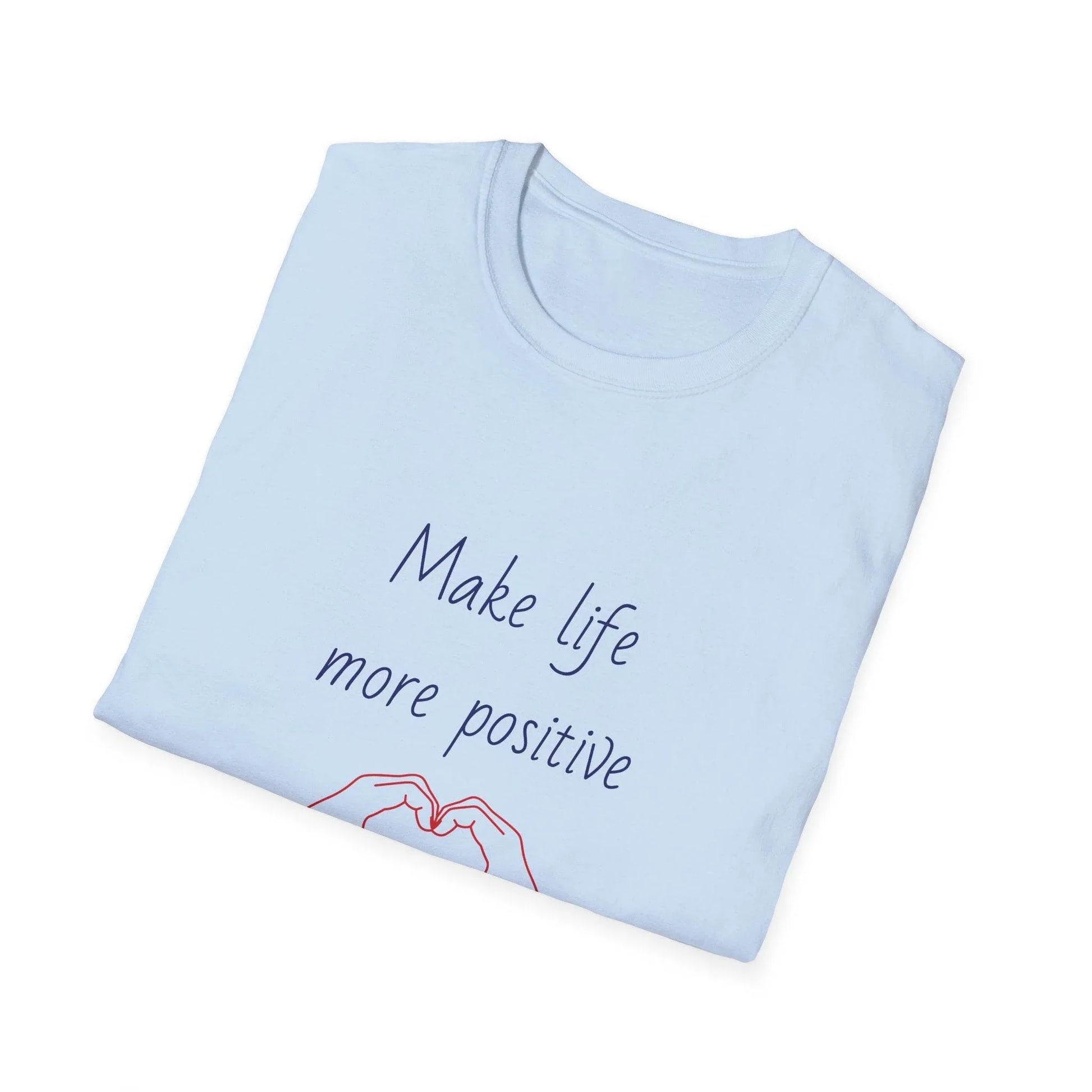 Positive Vibe Unisex Softstyle T-Shirt - 'Make Life More Positive' - The Dreamer's Bookshop.