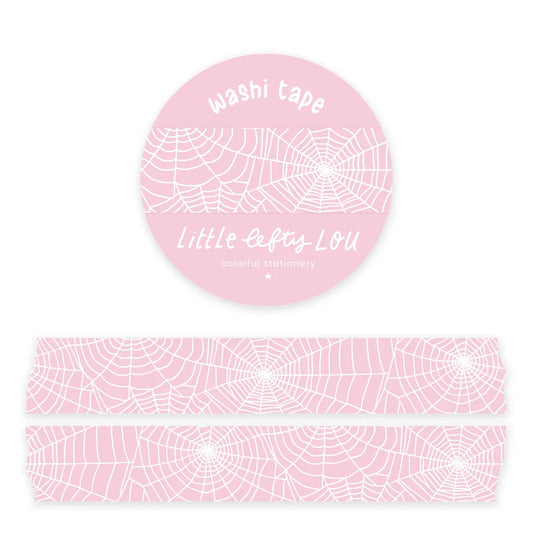 Little Lefty Lou - Spiderweb roze washi tape - The Dreamer's Bookshop.