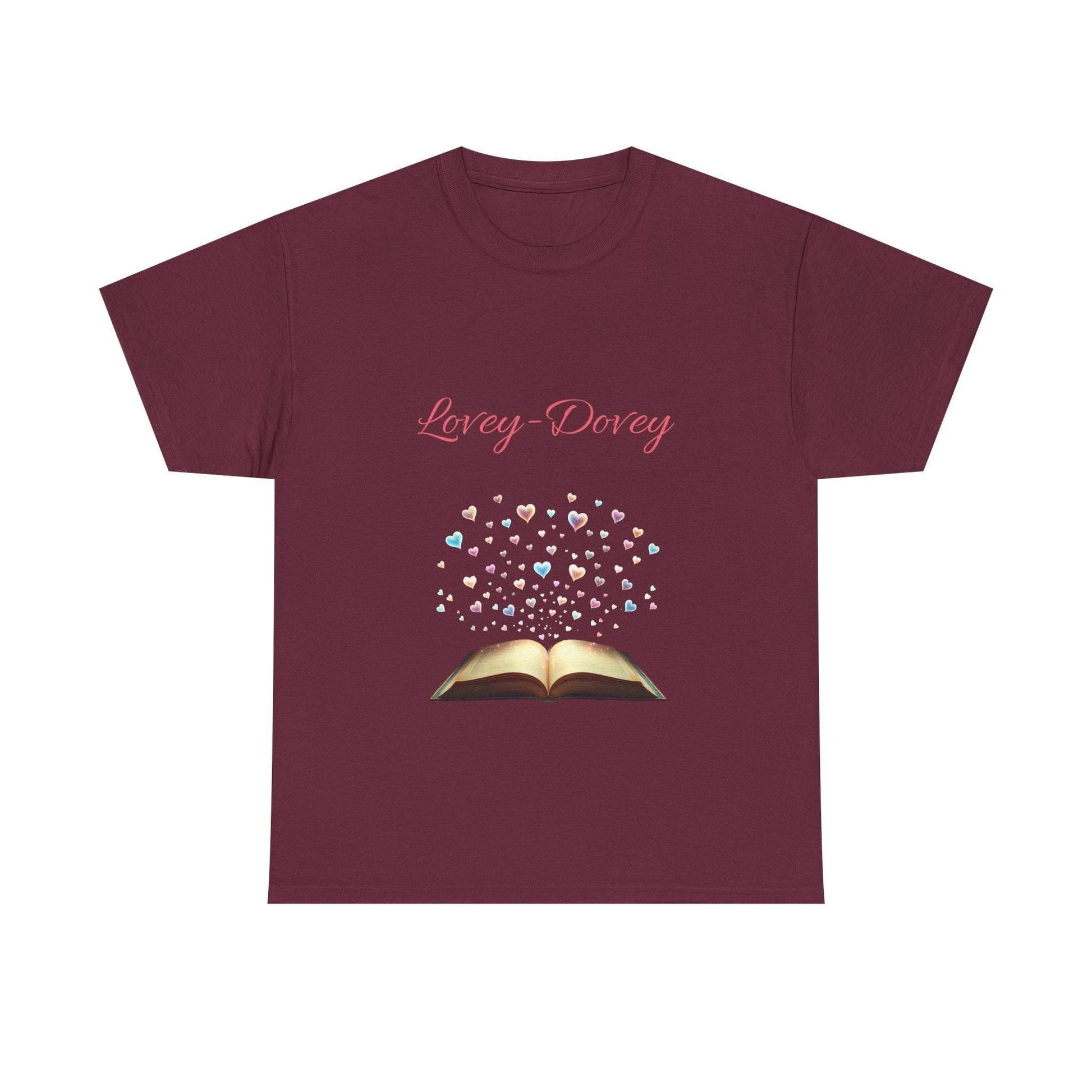 Lovey-Dovey - Unisex Heavy Cotton Tee - Sweet Romance - The Dreamer's Bookshop.