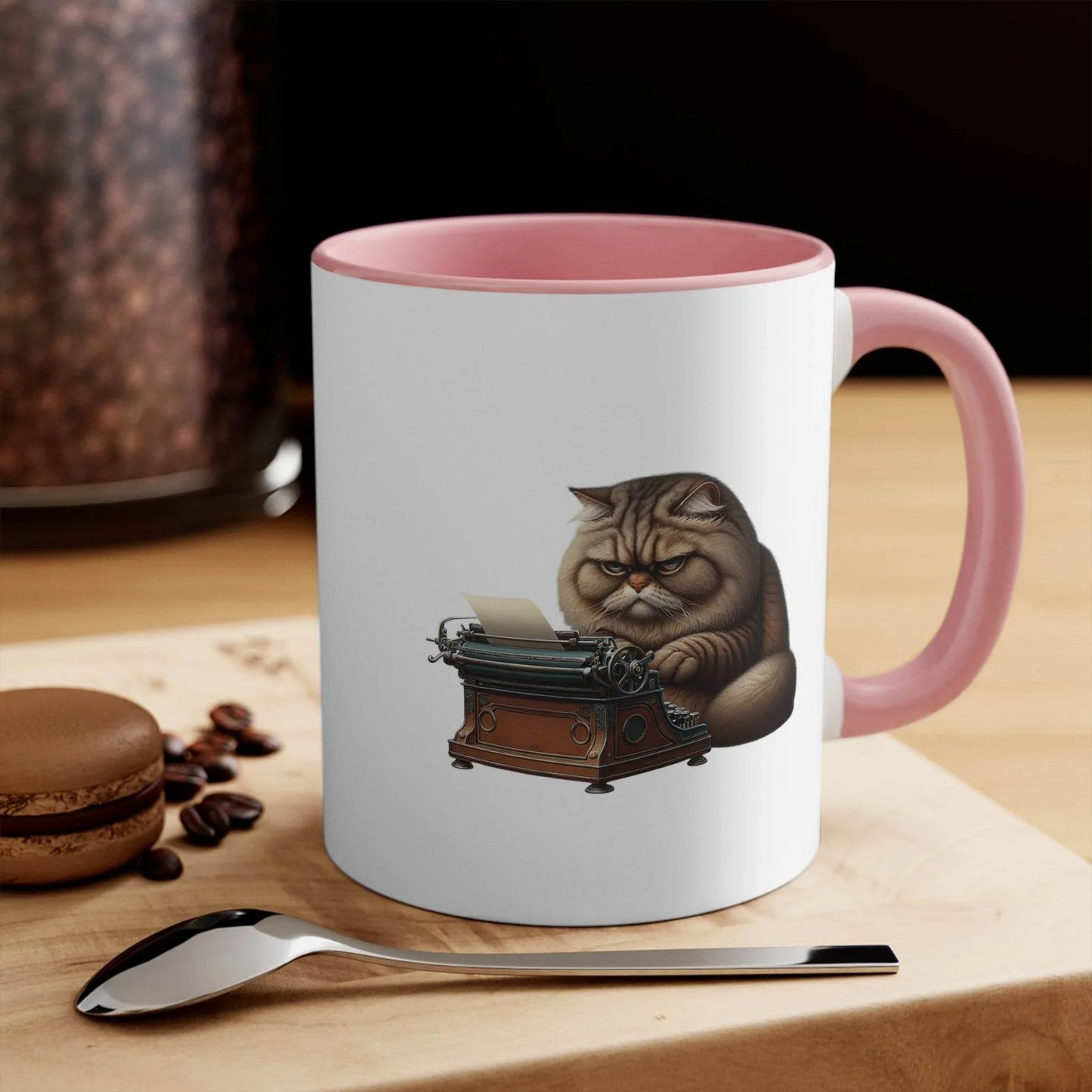 Funny Accent Mug - 11oz Grumpy Writer Cat - The Dreamer's Bookshop.