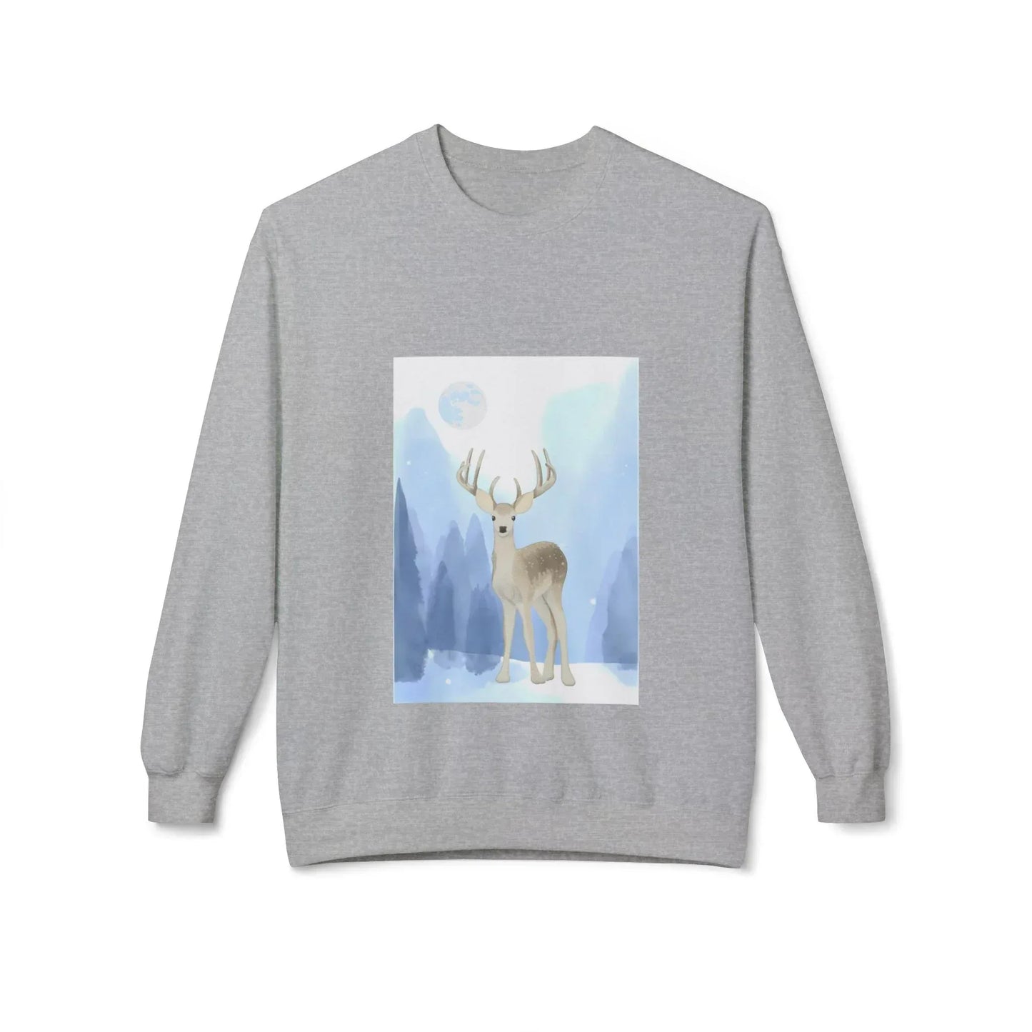 Winter Deer Unisex Fleece Crewneck Sweatshirt - Ideal Gift Cozy Days - The Dreamer's Bookshop.