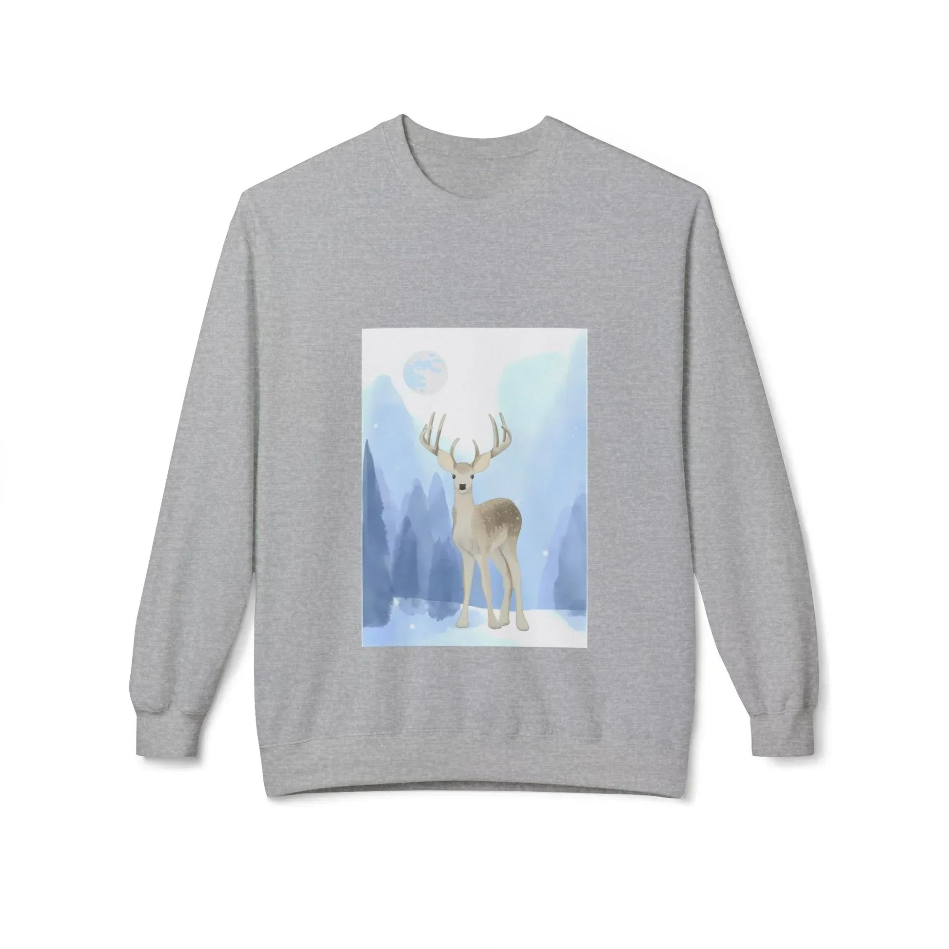 Winter Deer Unisex Fleece Crewneck Sweatshirt - Ideal Gift Cozy Days - The Dreamer's Bookshop.