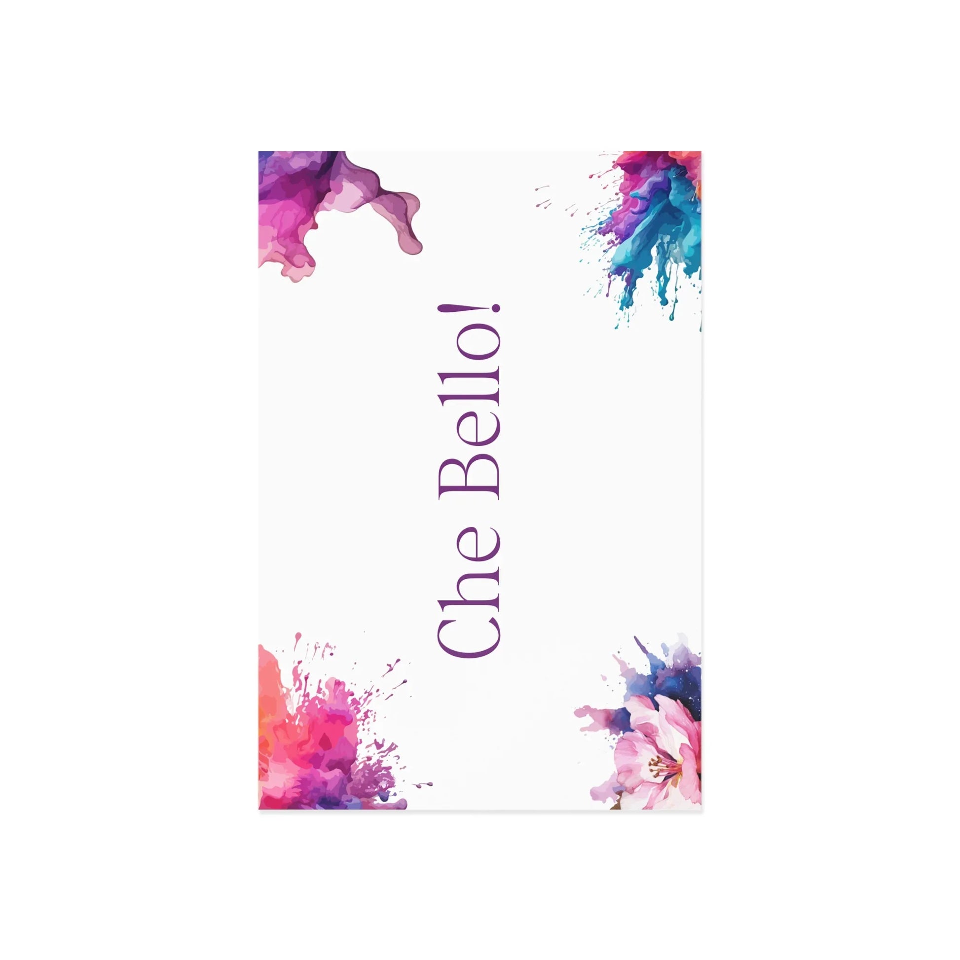 Watercolor Art Exclamation Card "Che bello" Joyful Print - The Dreamer's Bookshop.