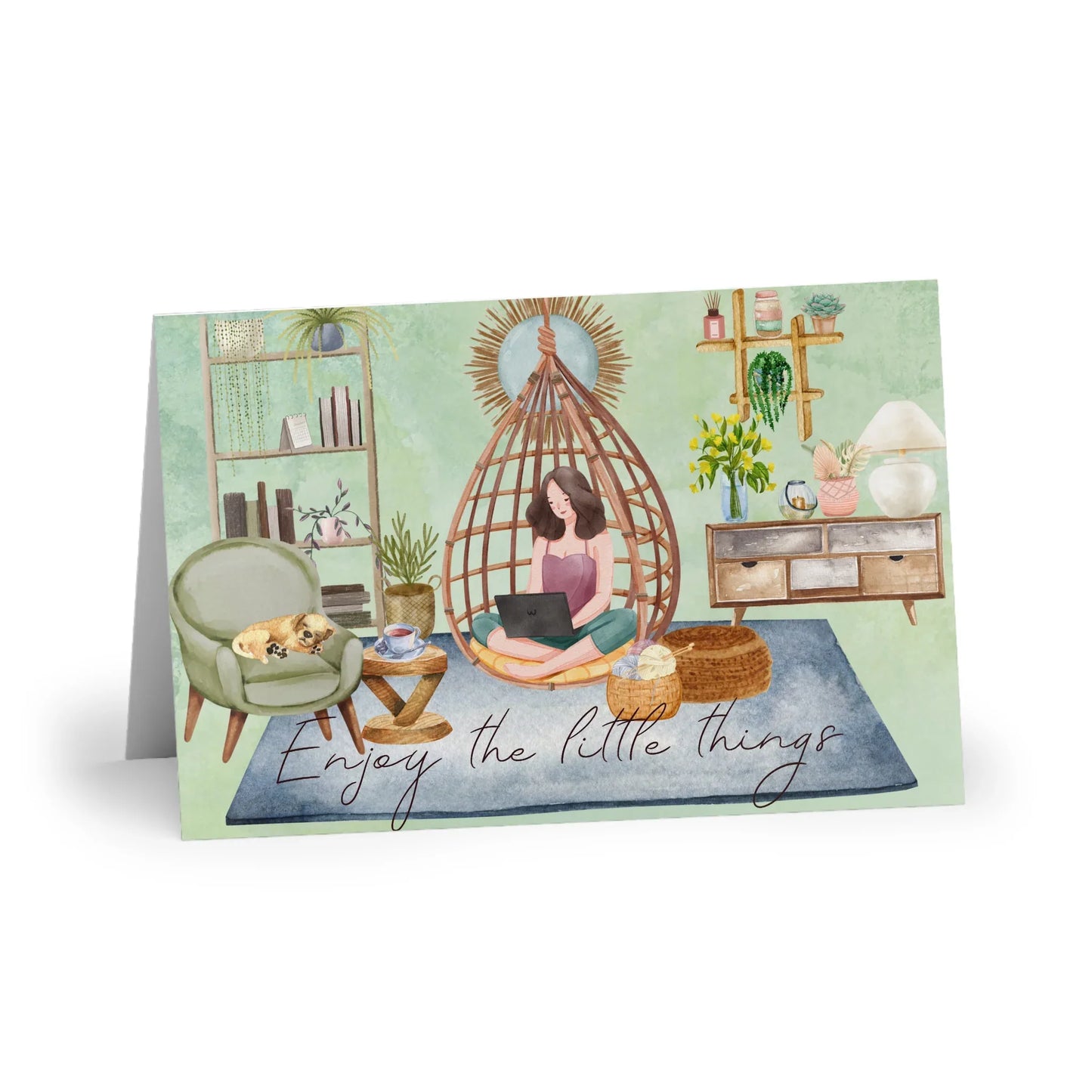 The Dreamer's Bookshop "Cozy at Home" Enjoy the Little Things Card - The Dreamer's Bookshop.