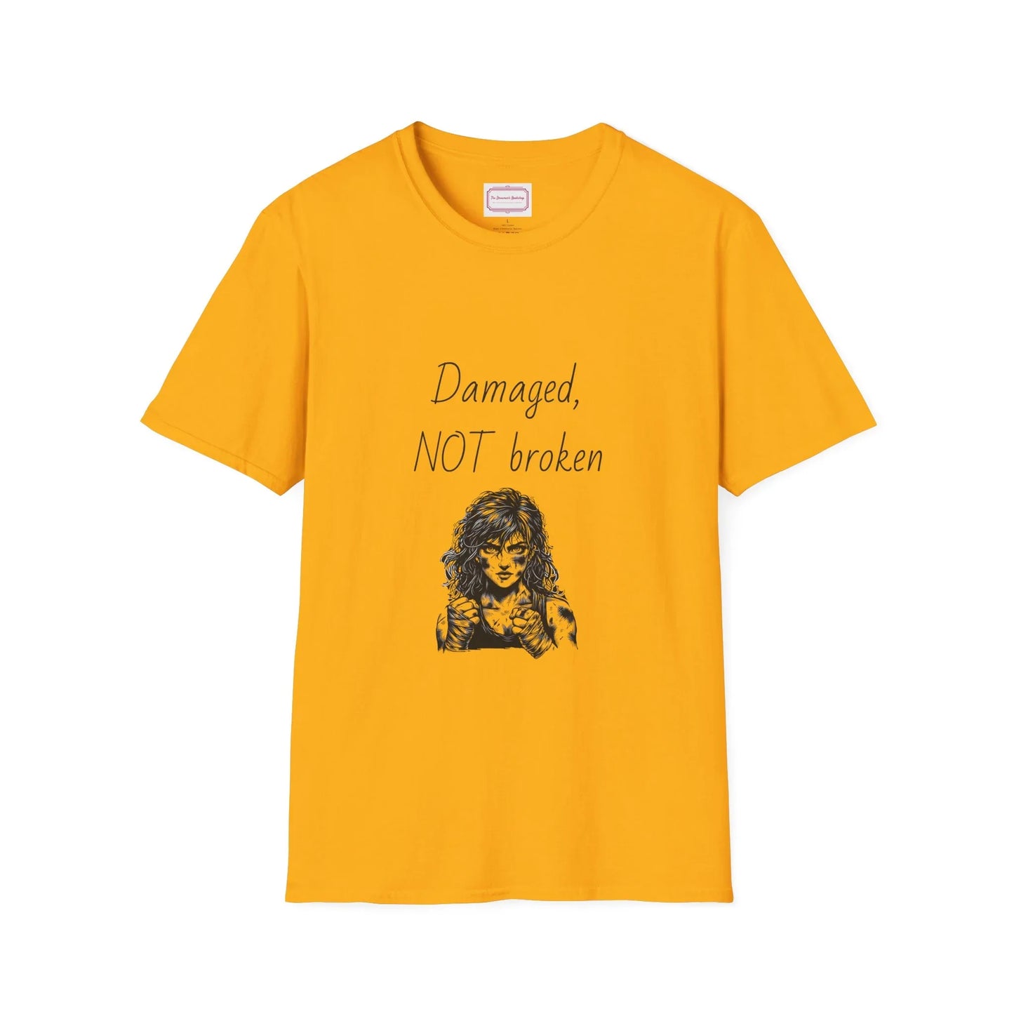 Inspirational Unisex Softstyle T-Shirt - "Damaged, NOT broken" - The Dreamer's Bookshop.