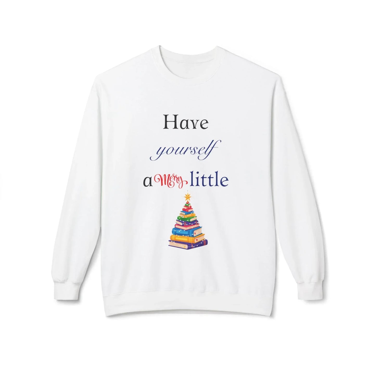 A Merry Little BookMas - Unisex Fleece Crewneck Sweatshirt - Ideal Gift - The Dreamer's Bookshop.