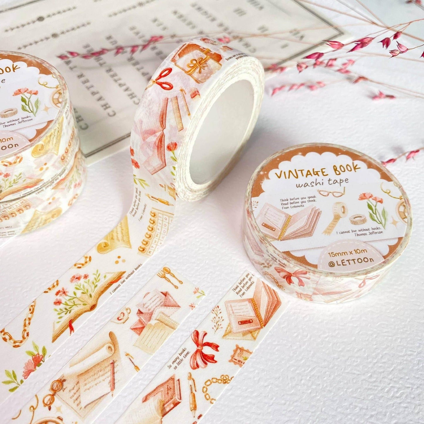 LETTOOn - Washi Tape - Vintage boek - The Dreamer's Bookshop.