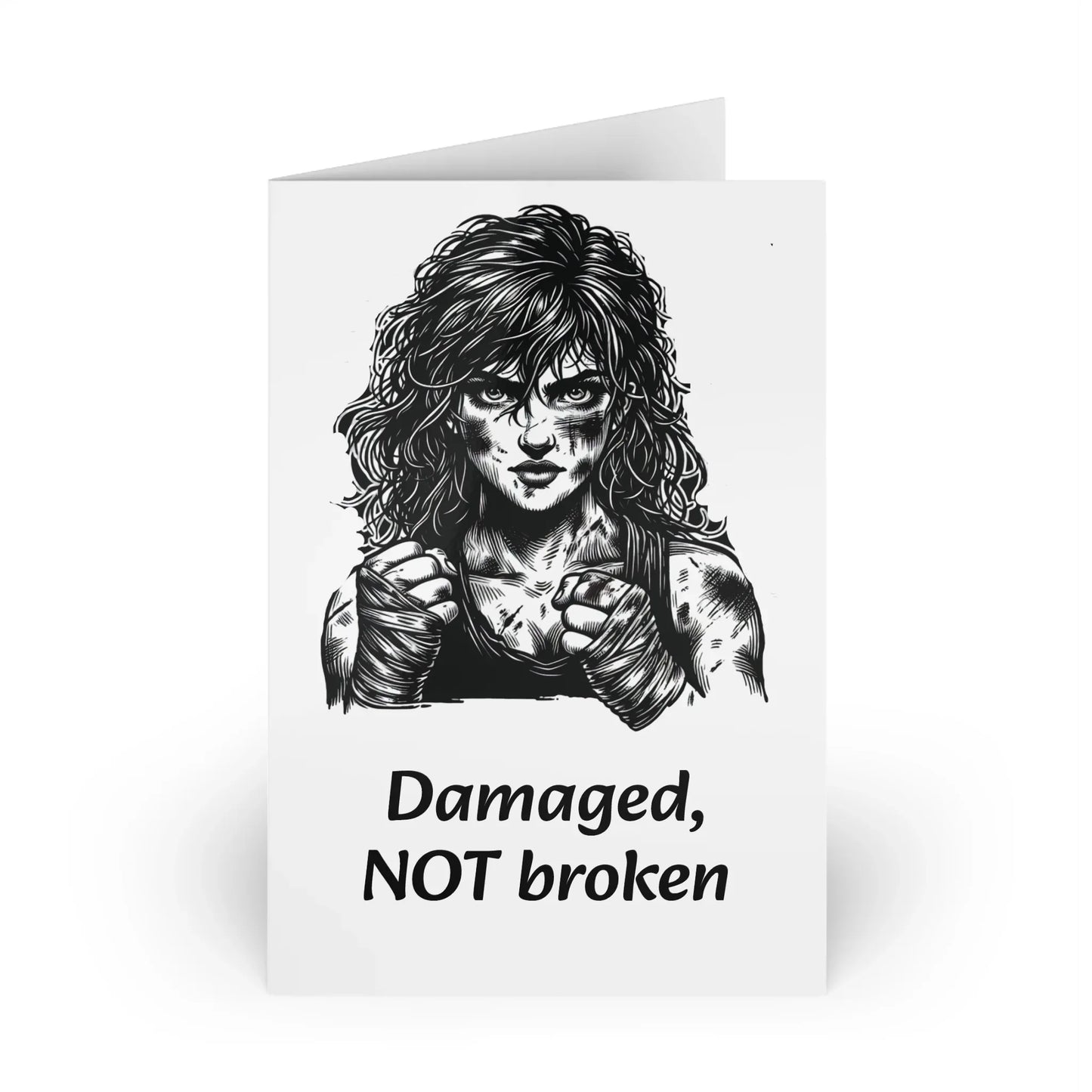 The Dreamer's Bookshop Warrior "Damaged, NOT broken" Art Print Card - The Dreamer's Bookshop.