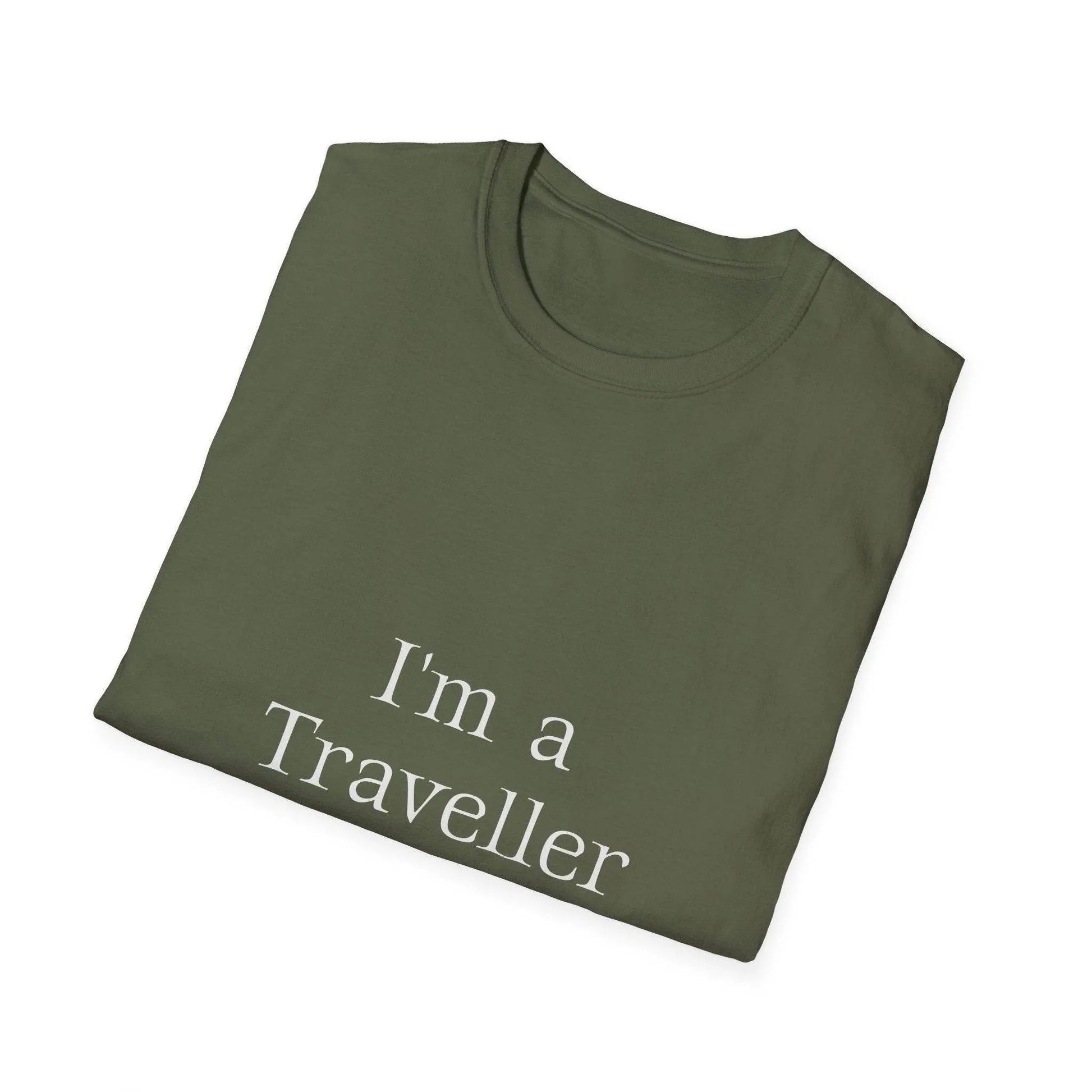 Unisex Softstyle T-Shirt - 'I'm a Traveller of Worlds' & 'Books Take Me Places Far & Beyond' - The Dreamer's Bookshop.
