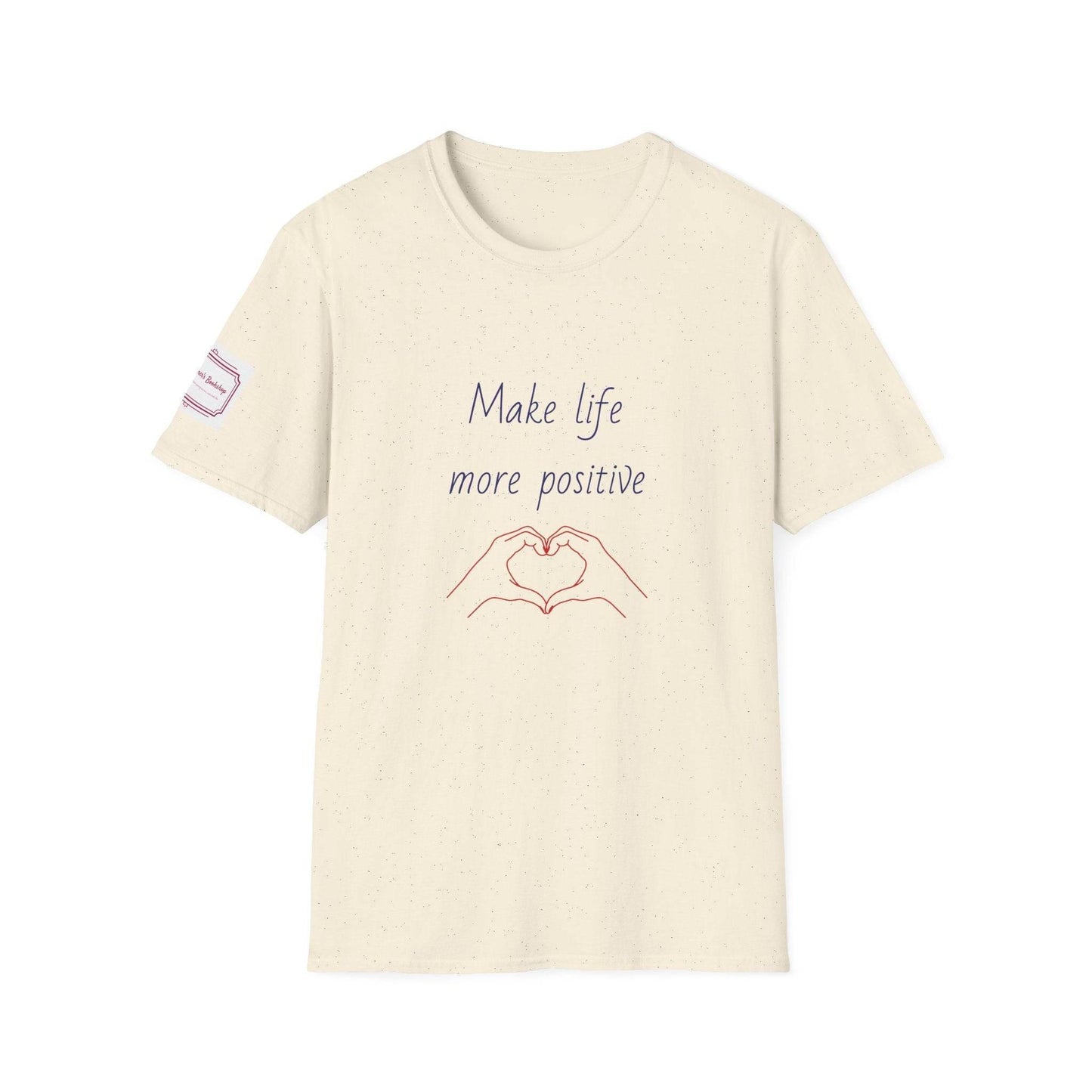 Positive Vibe Unisex Softstyle T-Shirt - 'Make Life More Positive' - The Dreamer's Bookshop.