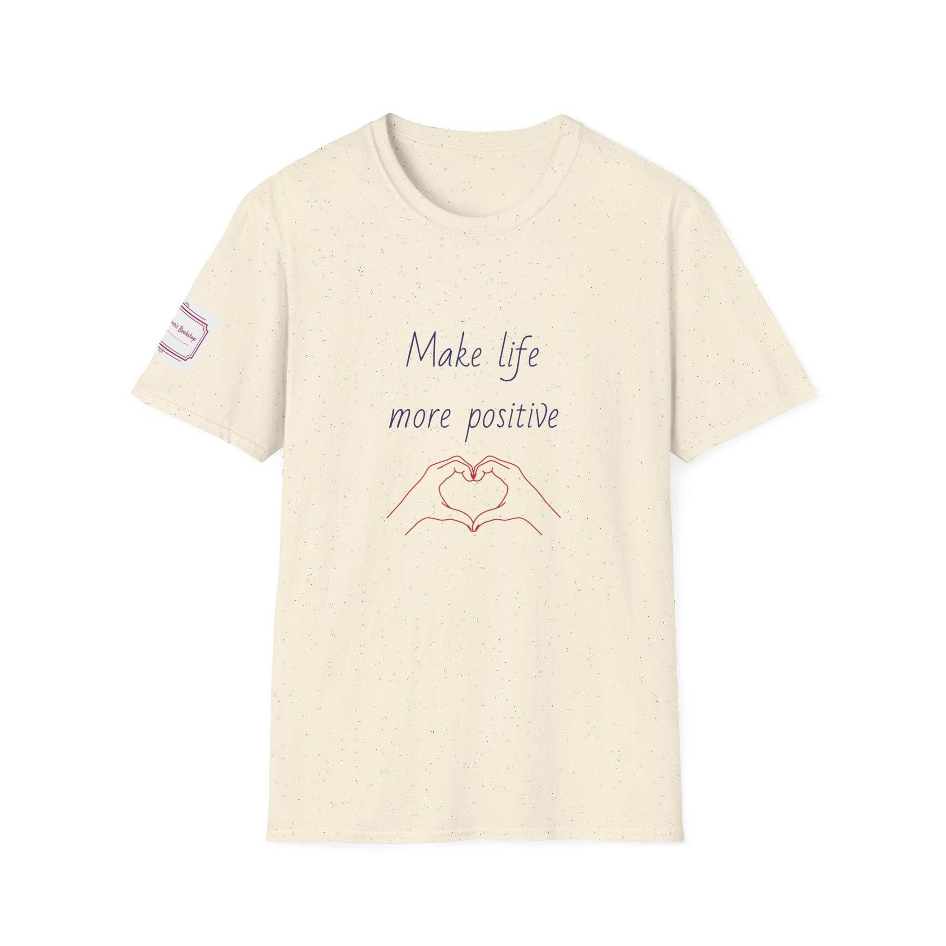 Positive Vibe Unisex Softstyle T-Shirt - 'Make Life More Positive' - The Dreamer's Bookshop.