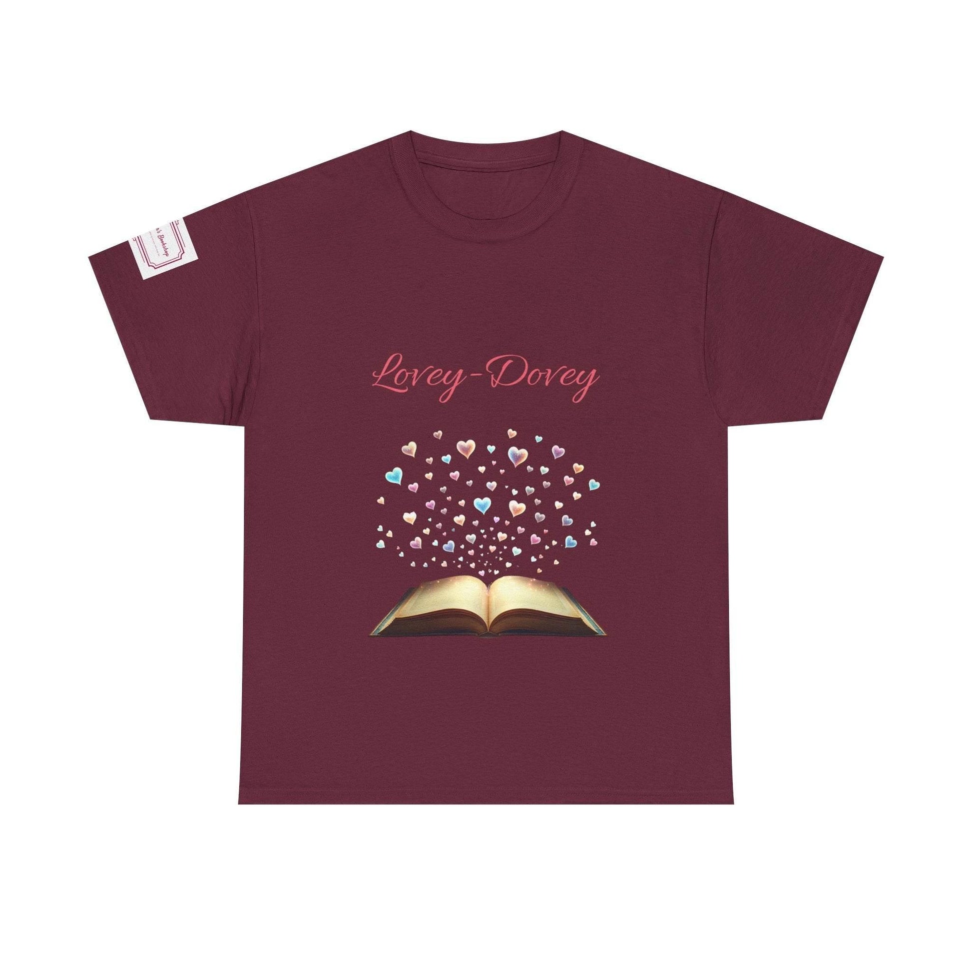 Lovey-Dovey - Unisex Heavy Cotton Tee - Sweet Romance - The Dreamer's Bookshop.