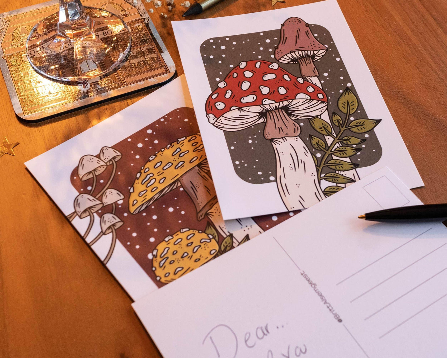 Basically Britt - Set of 2 postcards - Toadstools - The Dreamer's Bookshop.