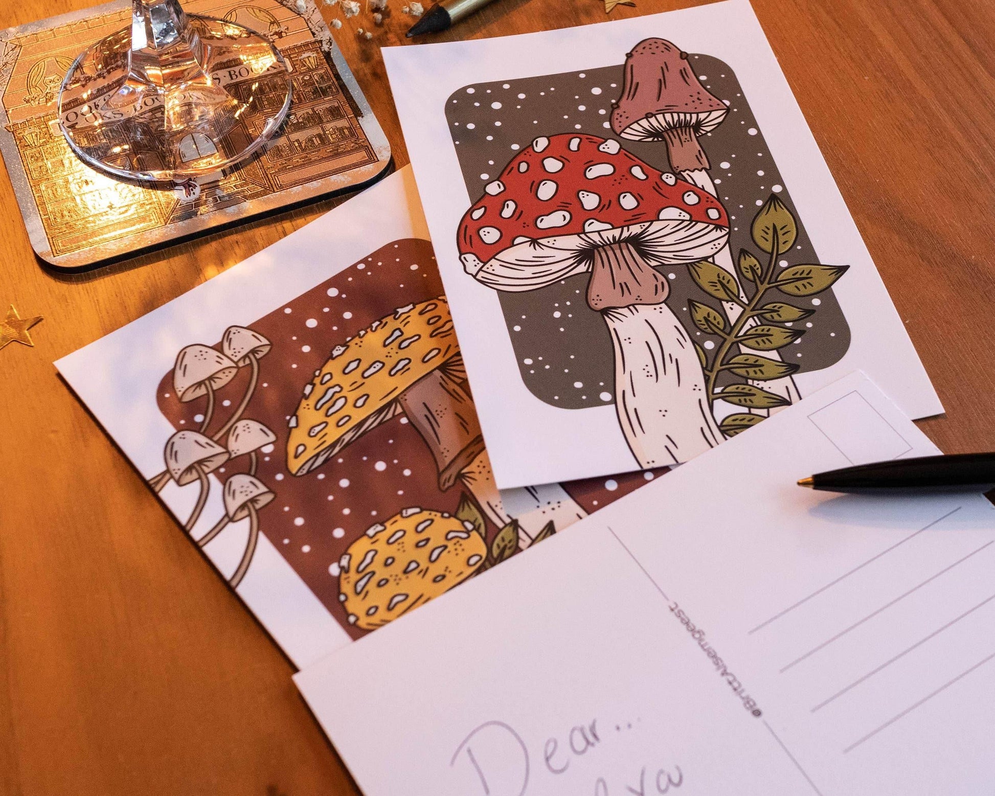 Basically Britt - Set of 2 postcards - Toadstools - The Dreamer's Bookshop.