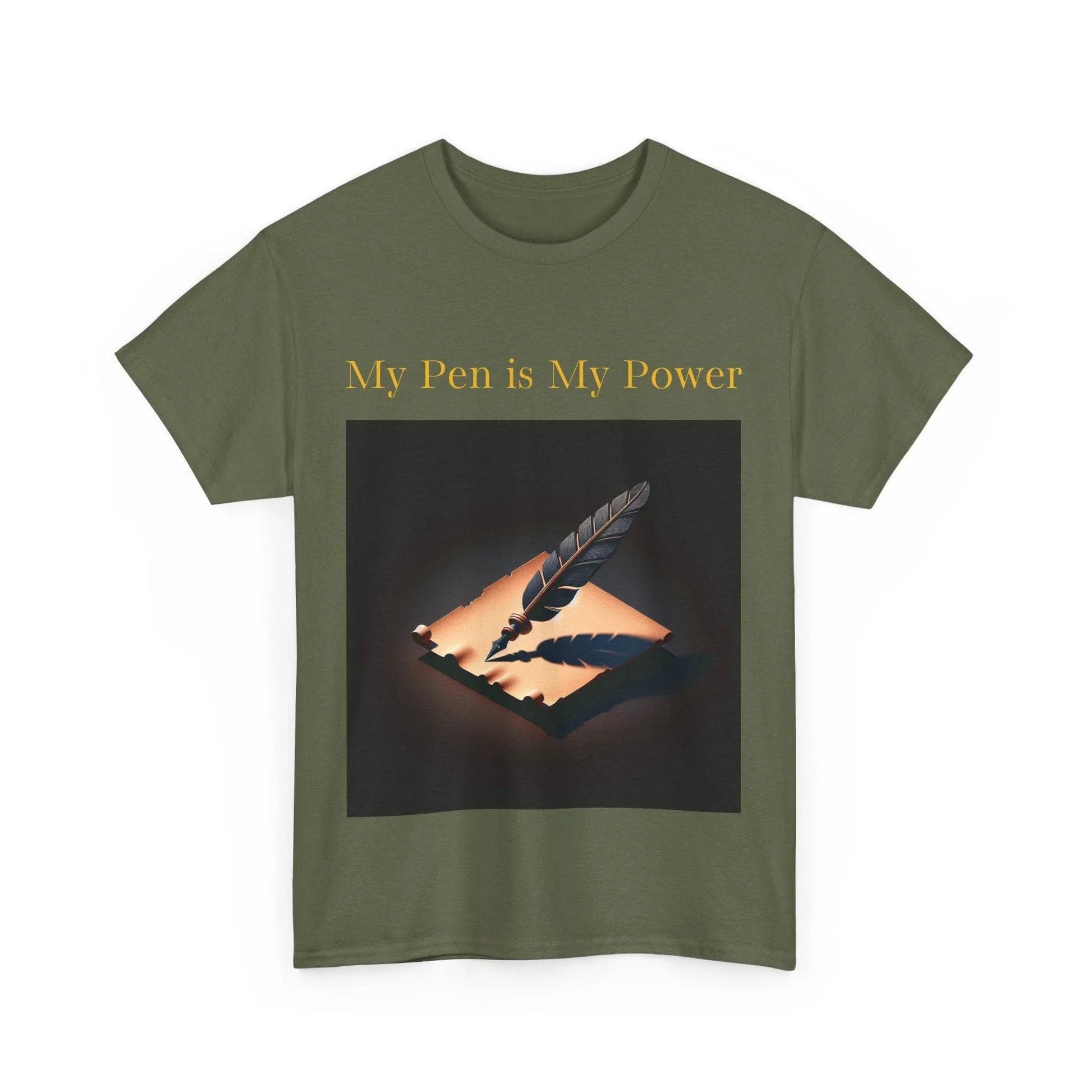 My Pen is My Power Unisex Heavy Cotton Tee - Creative Writer's Apparel - The Dreamer's Bookshop.