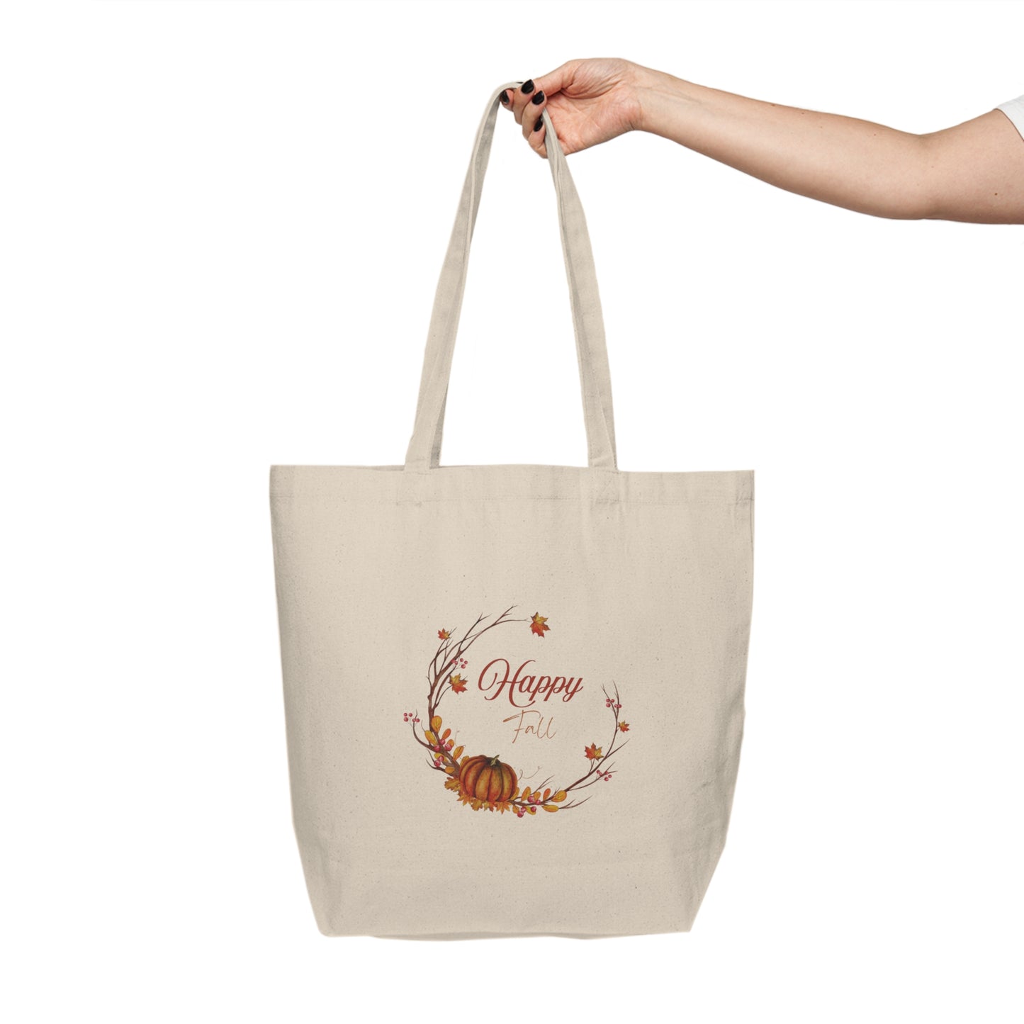Happy Fall Canvas Shopping Tote - Perfect Gift for Book Lovers