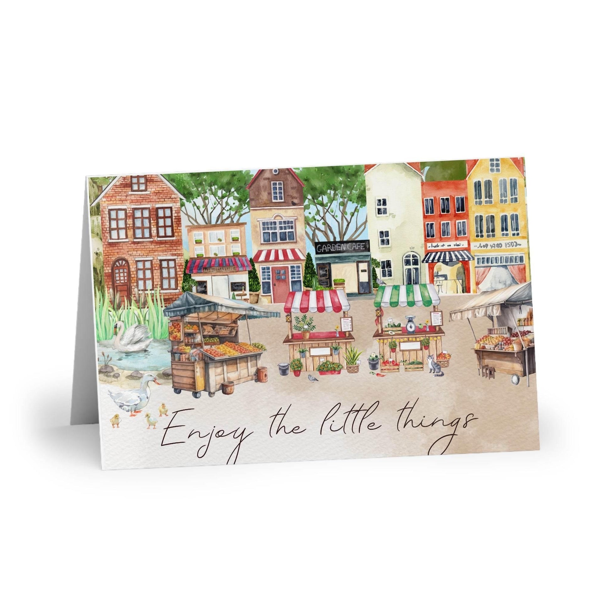 The Dreamer's Bookshop "Small Town Market" Enjoy the Little Things Card - The Dreamer's Bookshop.