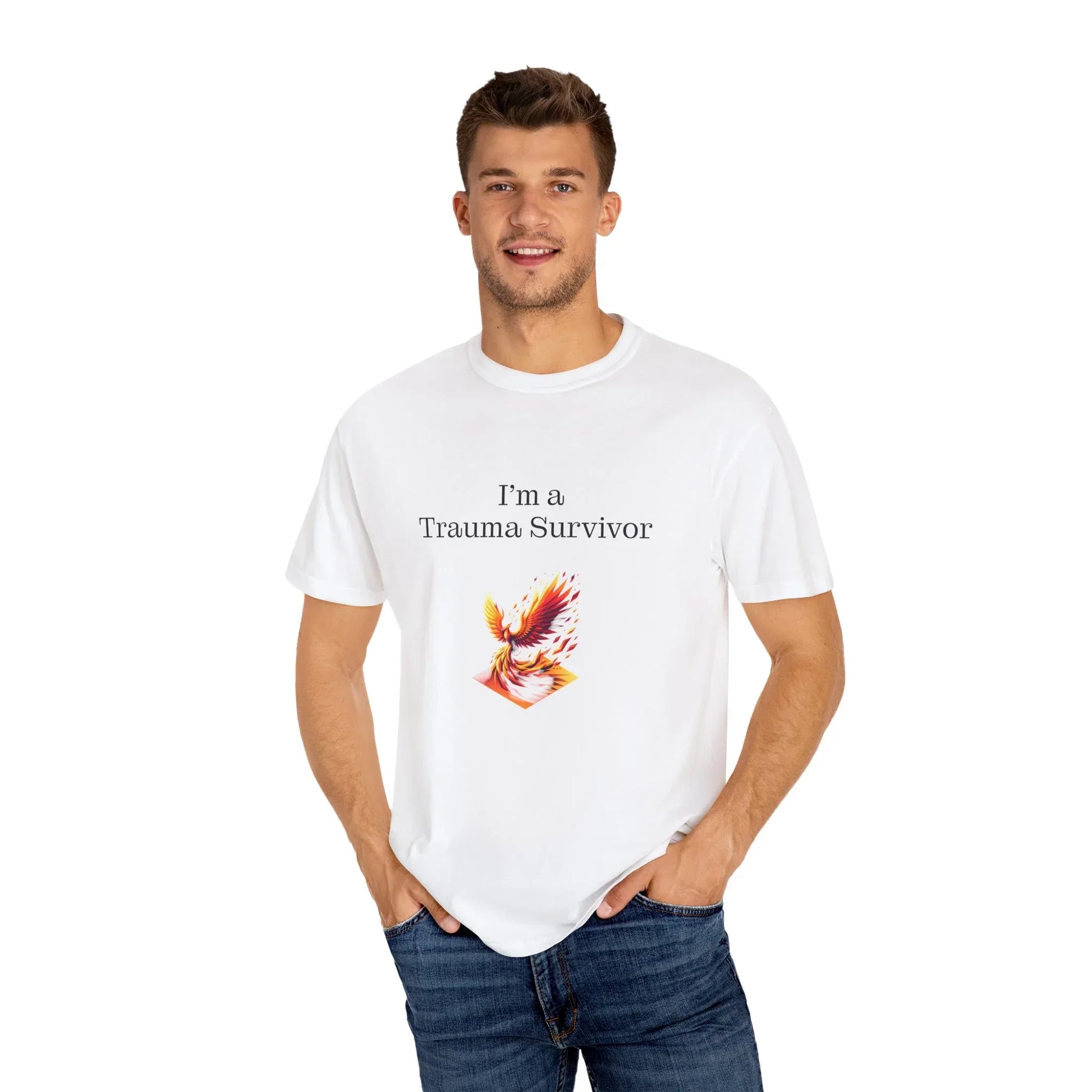 Trauma Survivor Unisex Garment-Dyed T-Shirt - Empowering Supportive Apparel - The Dreamer's Bookshop.