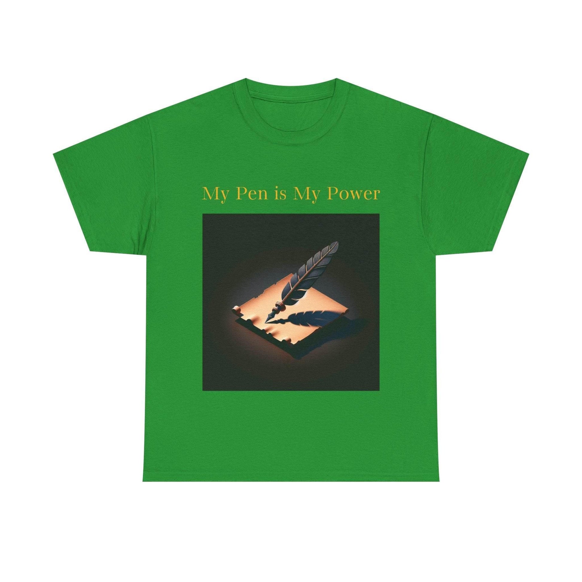 My Pen is My Power Unisex Heavy Cotton Tee - Creative Writer's Apparel - The Dreamer's Bookshop.