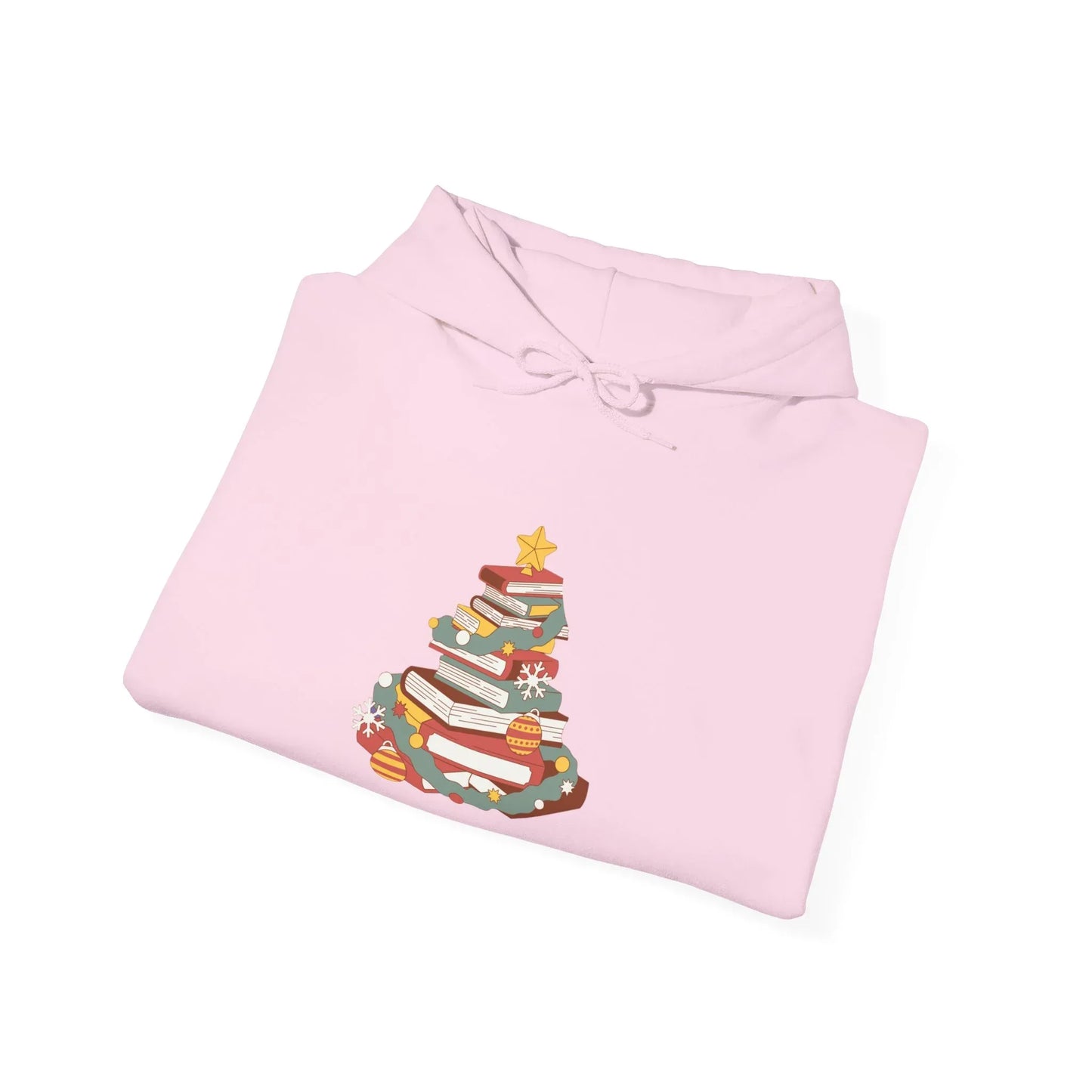 Christmas Book Tree Unisex Hooded Sweatshirt - Cozy Literary Apparel - The Dreamer's Bookshop.