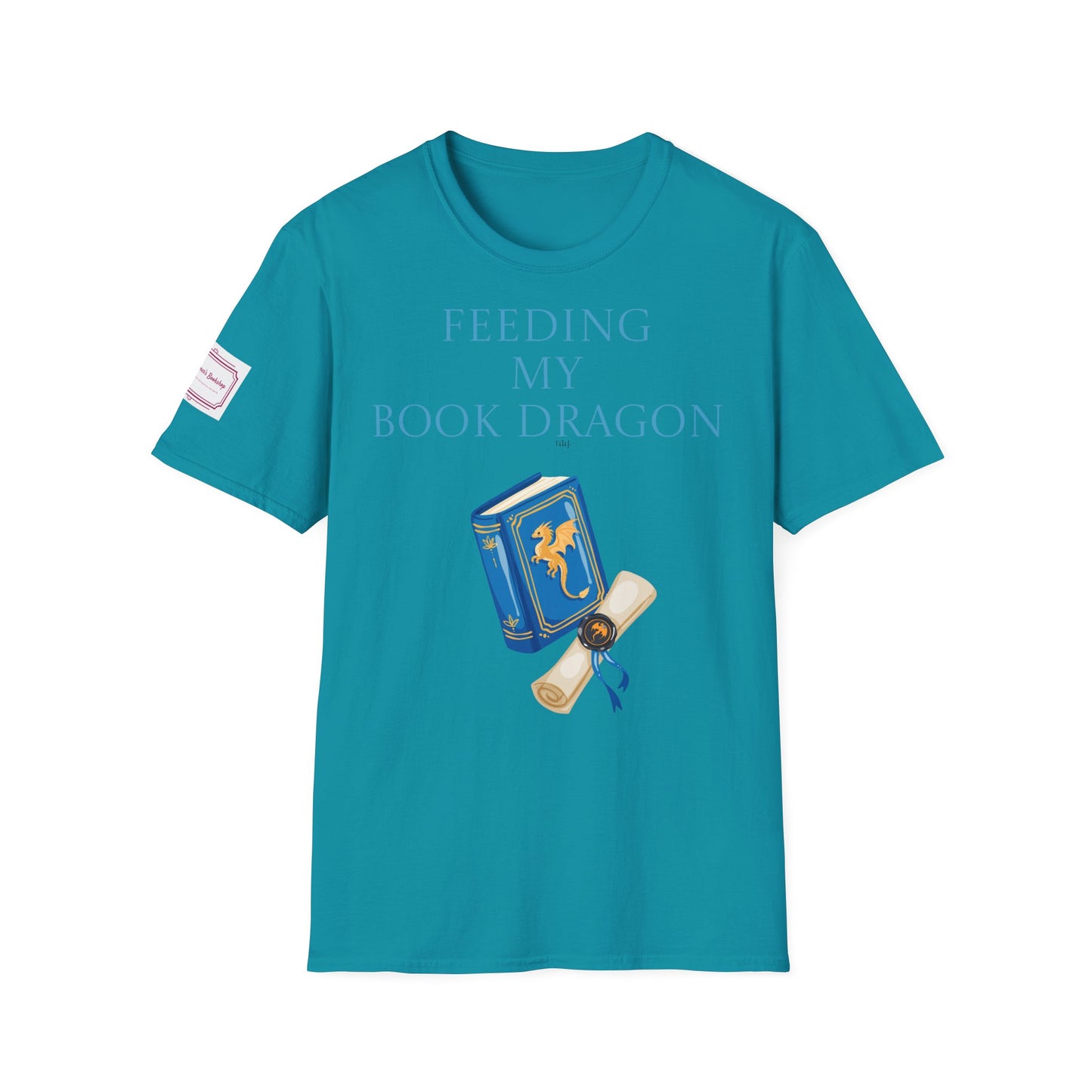 Inspirational Unisex Softstyle T-Shirt - 'Book Dragon' Motivational Design