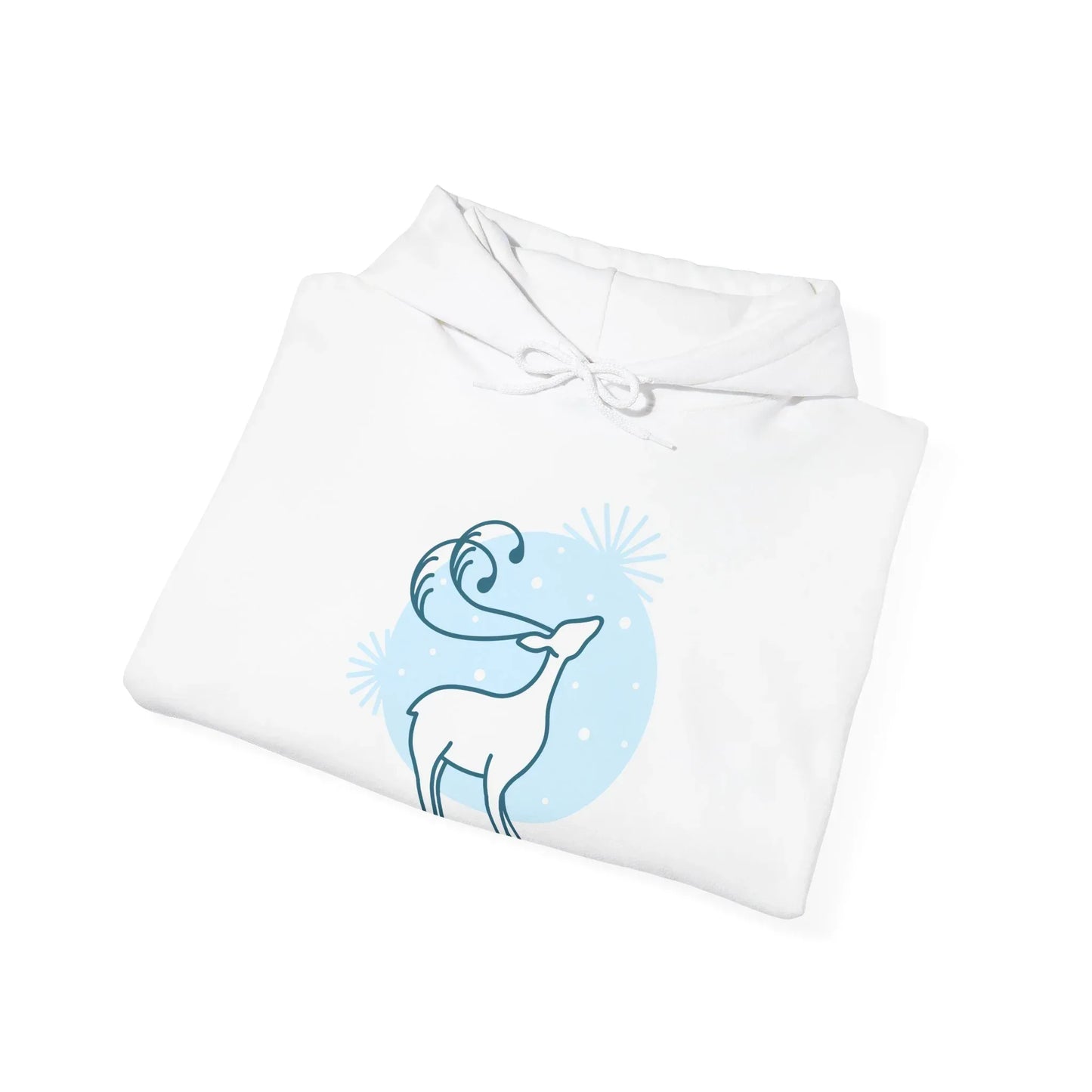 Christmas Deer Hoodie - Cozy Unisex Sweatshirt for Book Lovers - The Dreamer's Bookshop.