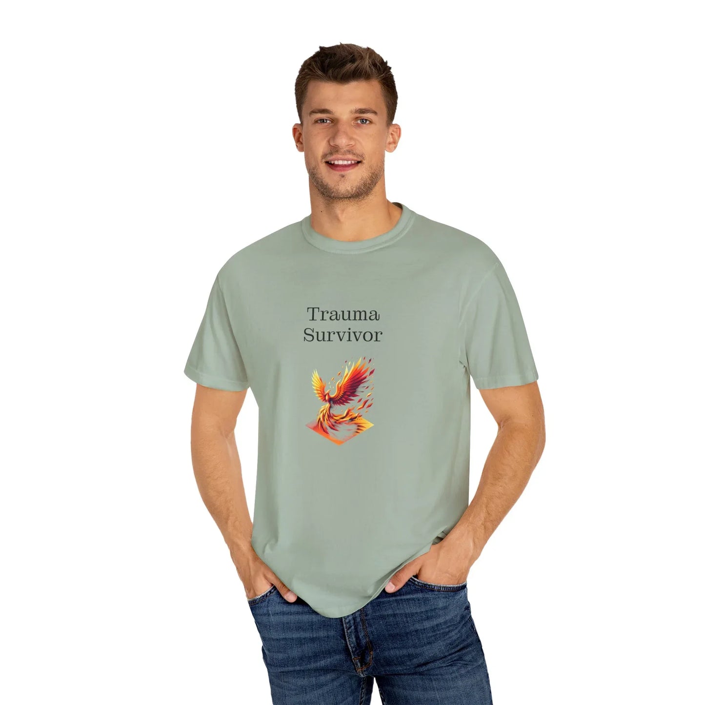 Trauma Survivor Unisex Garment-Dyed T-shirt - Inspirational Motivational Tee - The Dreamer's Bookshop.